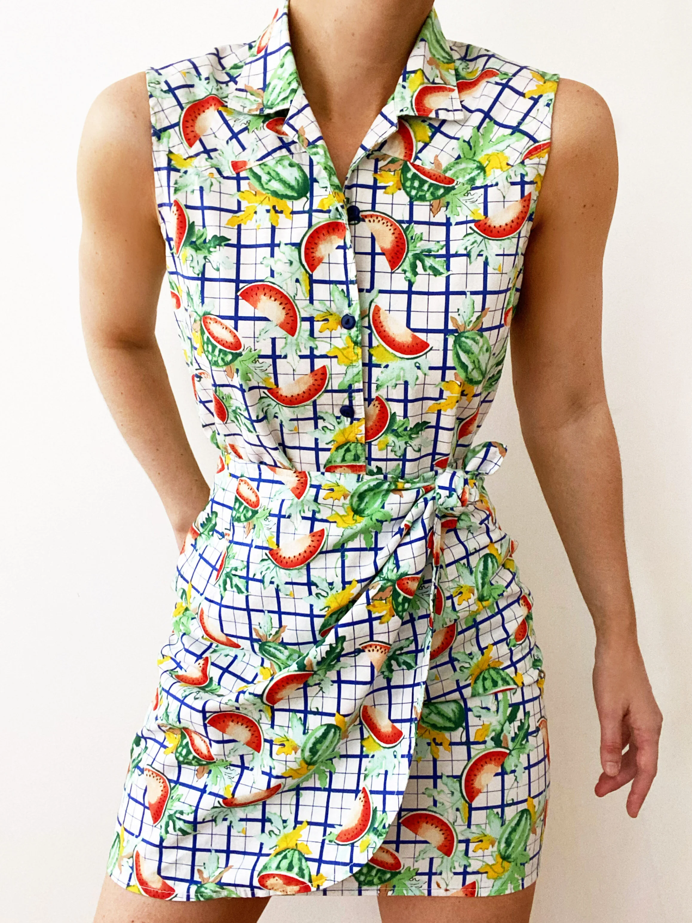 Adorable Two Piece Watermelon Picnic Mini Skirt Set