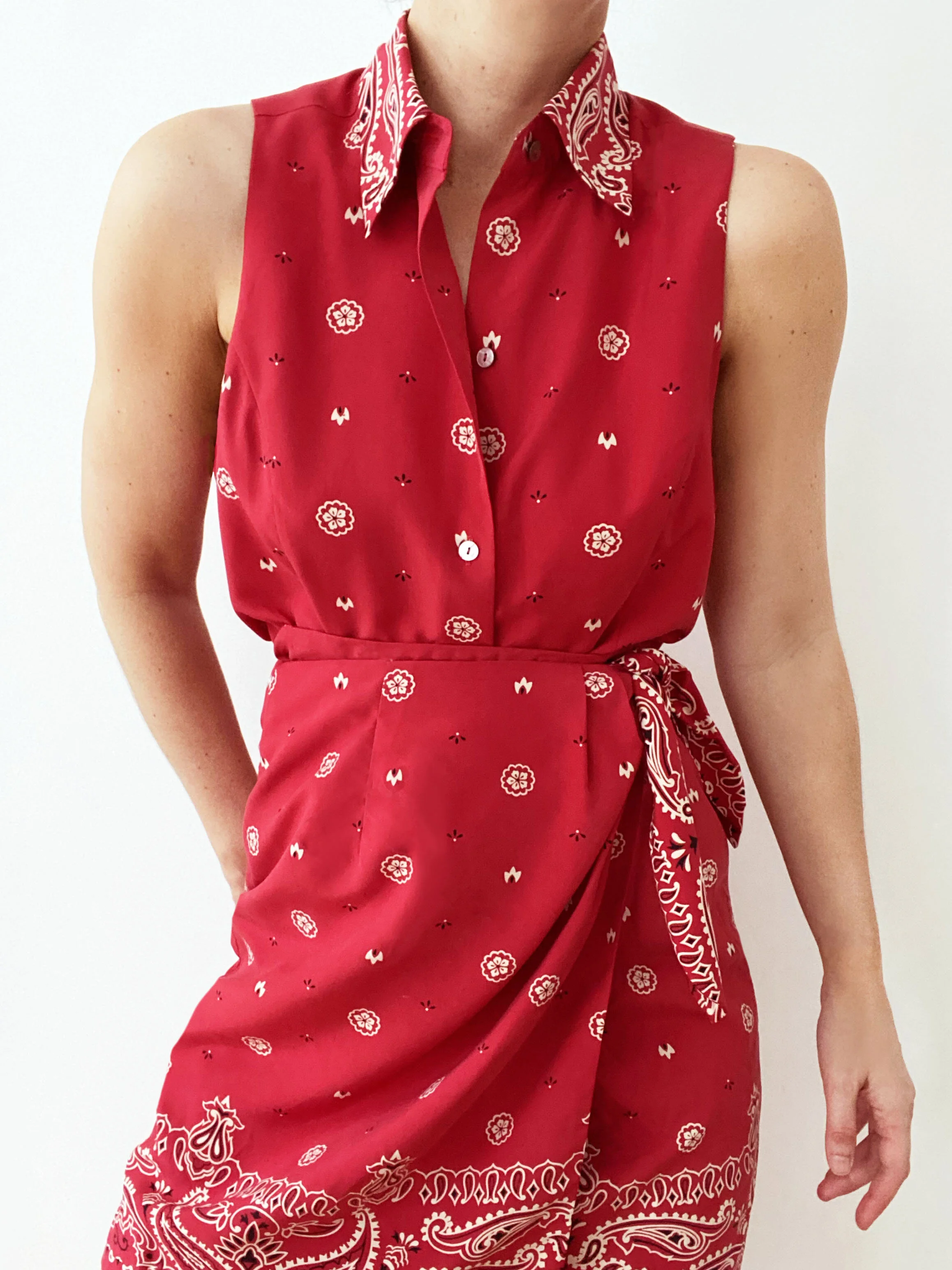 Gorgeous Matching Two Piece Silk Bandana Skirt Set