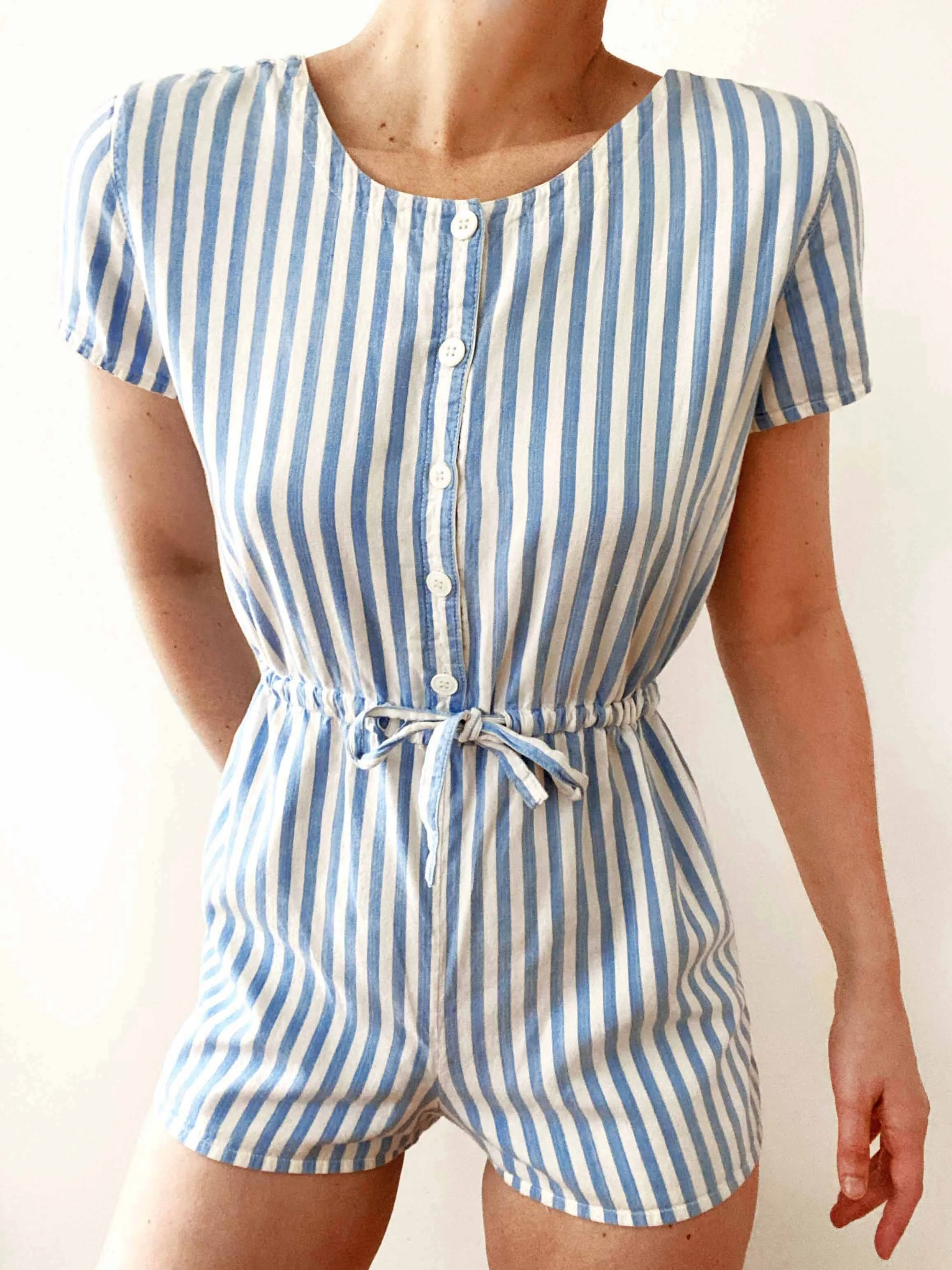 Adorable Minimal Striped Cotton Summer Romper