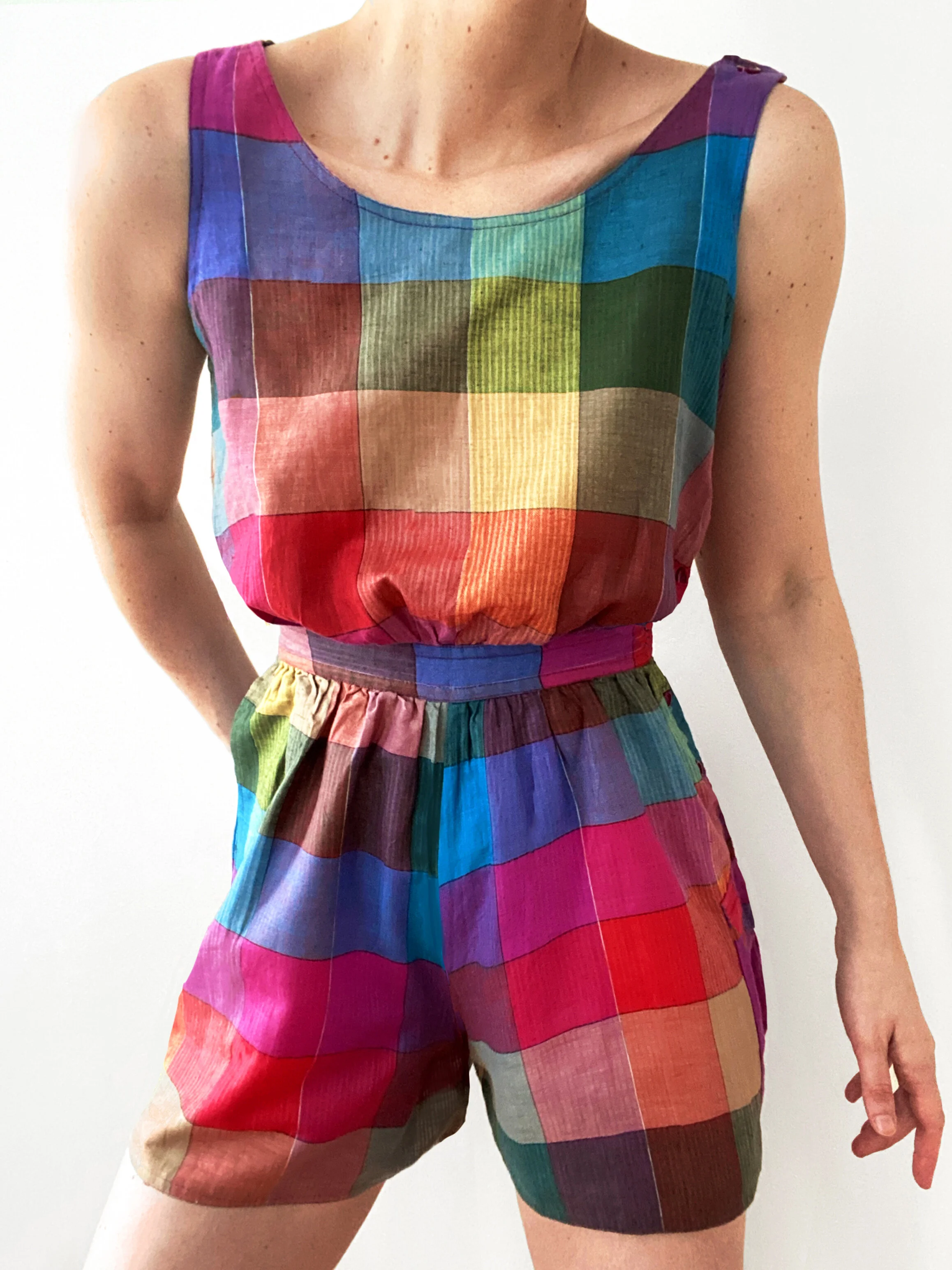 Stunning Multicolor Patchwork Playsuit
