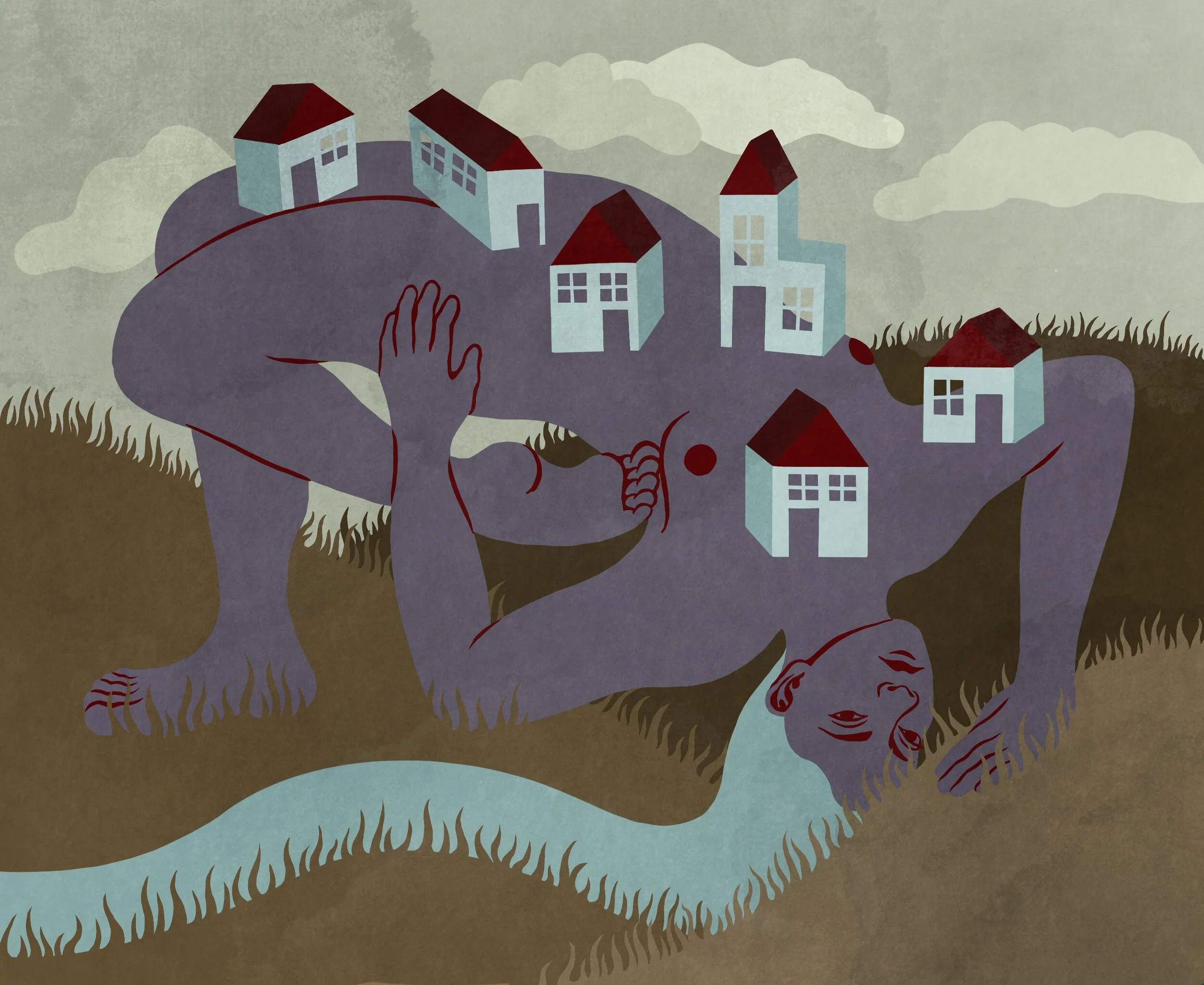 The Town by the Stream 
