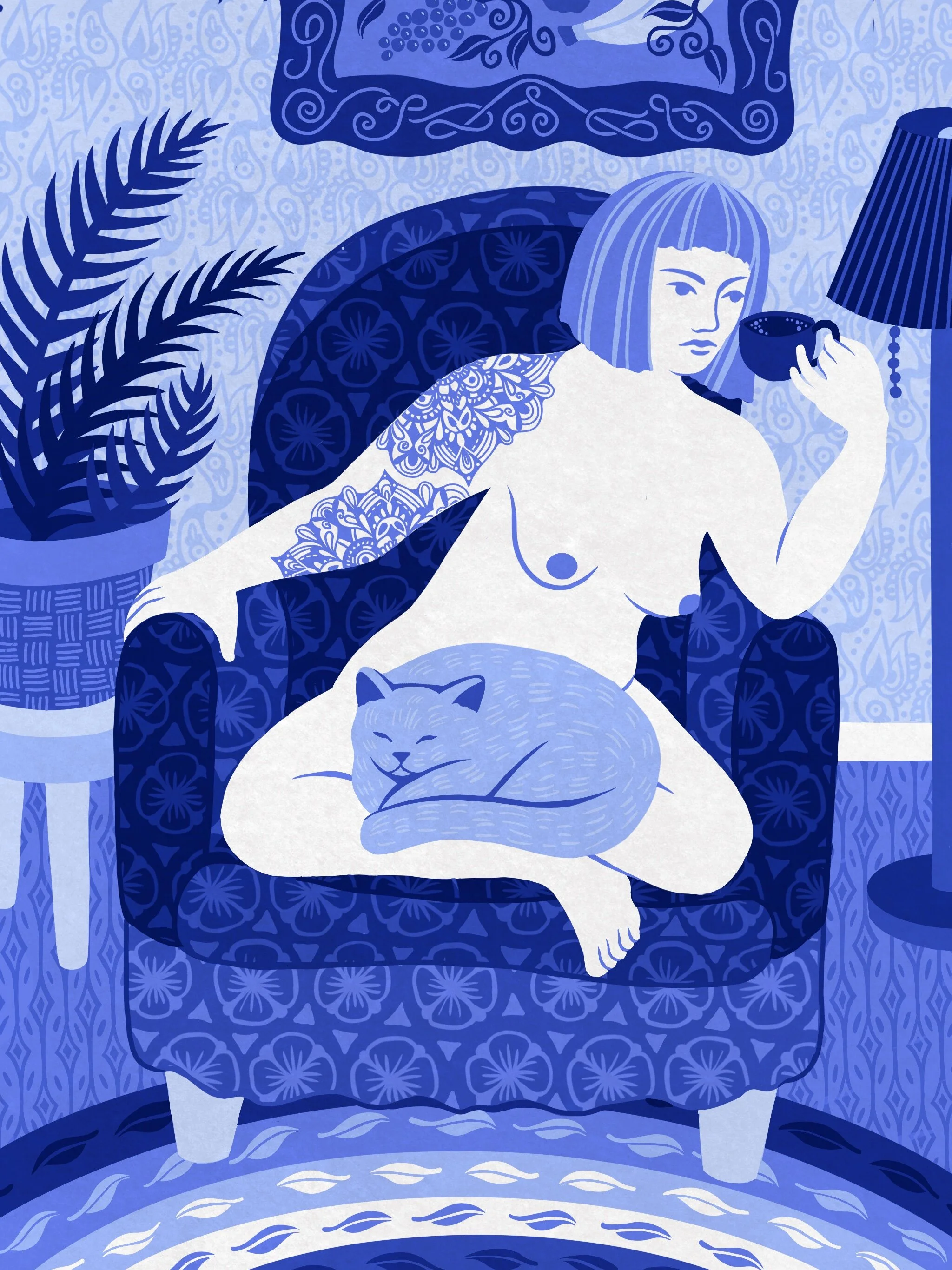 Woman in Blue Porcelain