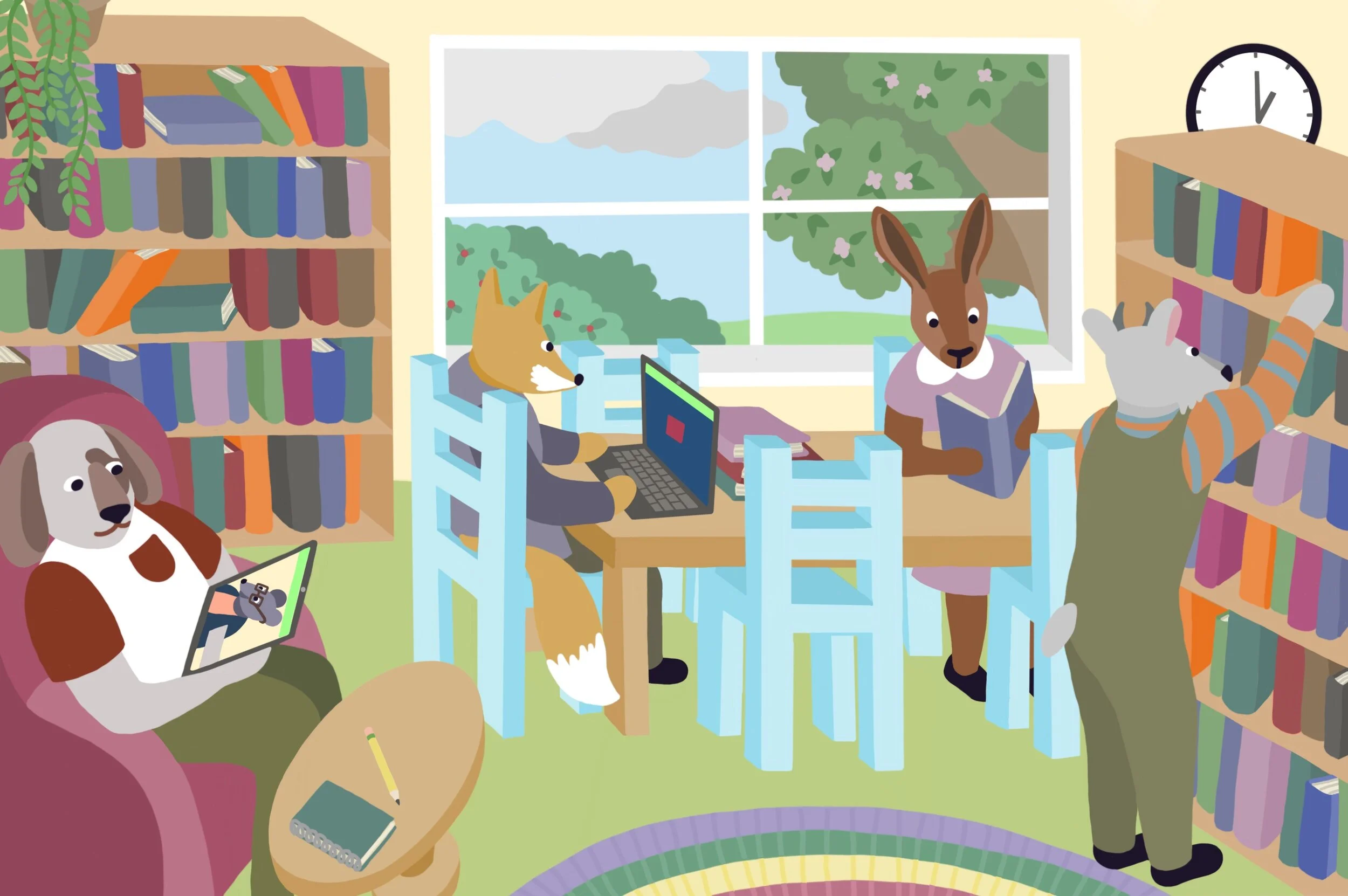 Library Scene, Illustration for www.easy-emdr.com