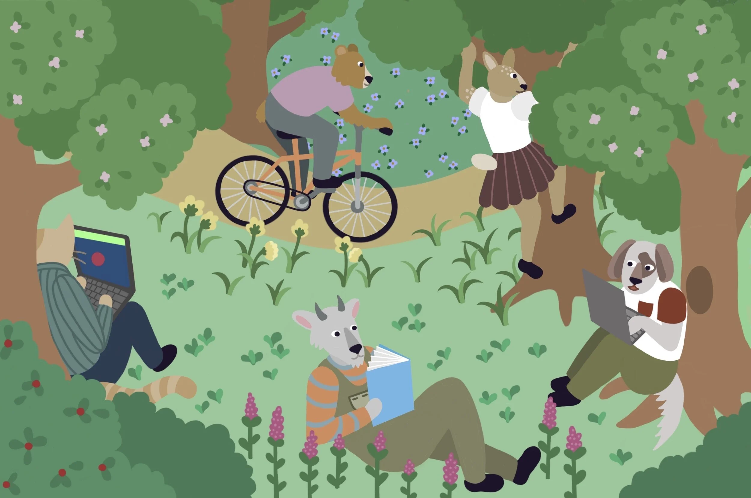 Forest Path Scene, Illustration for www.easy-emdr.com