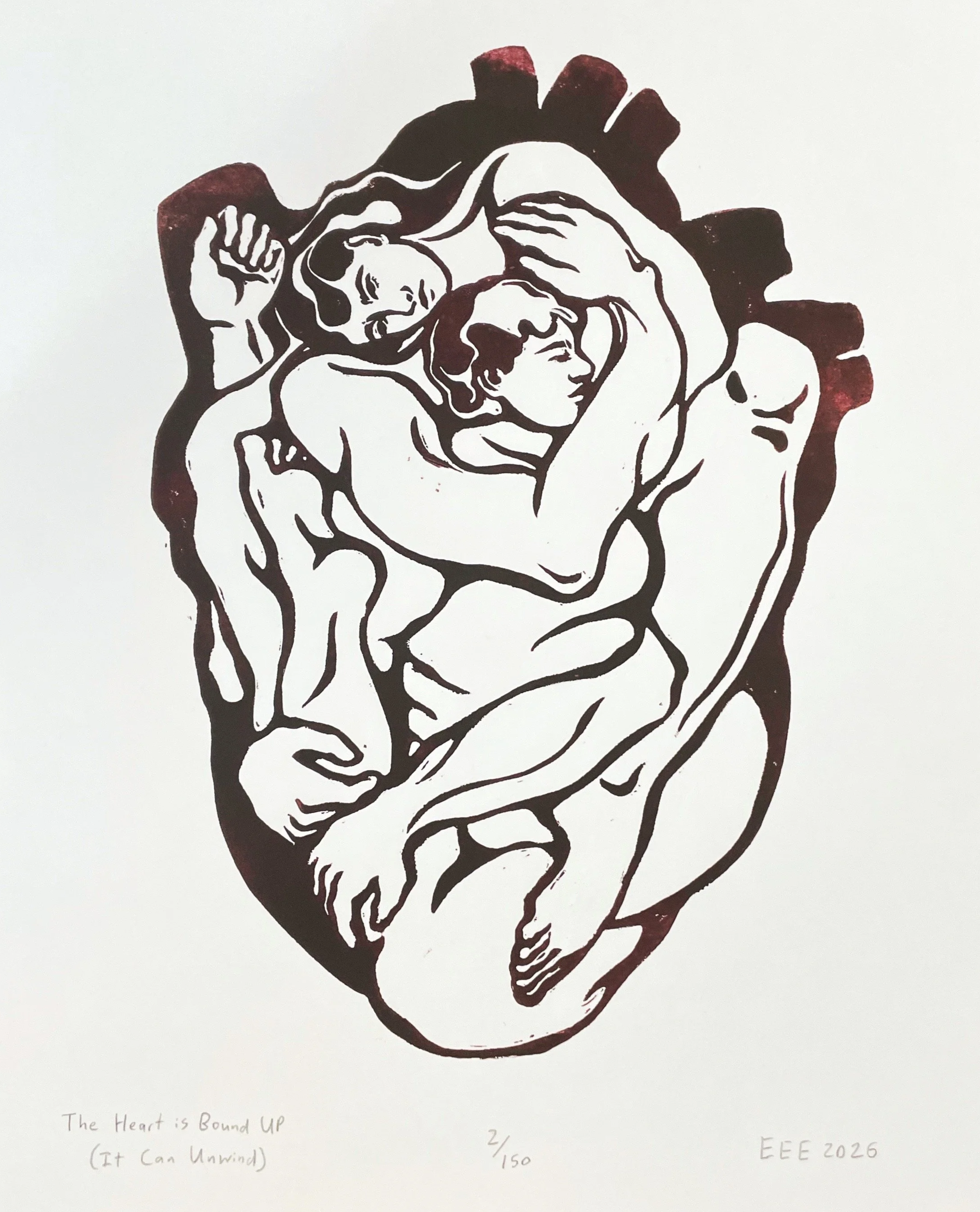 The Heart is Bound Up (It Can Unwind) - 11x14" - $30