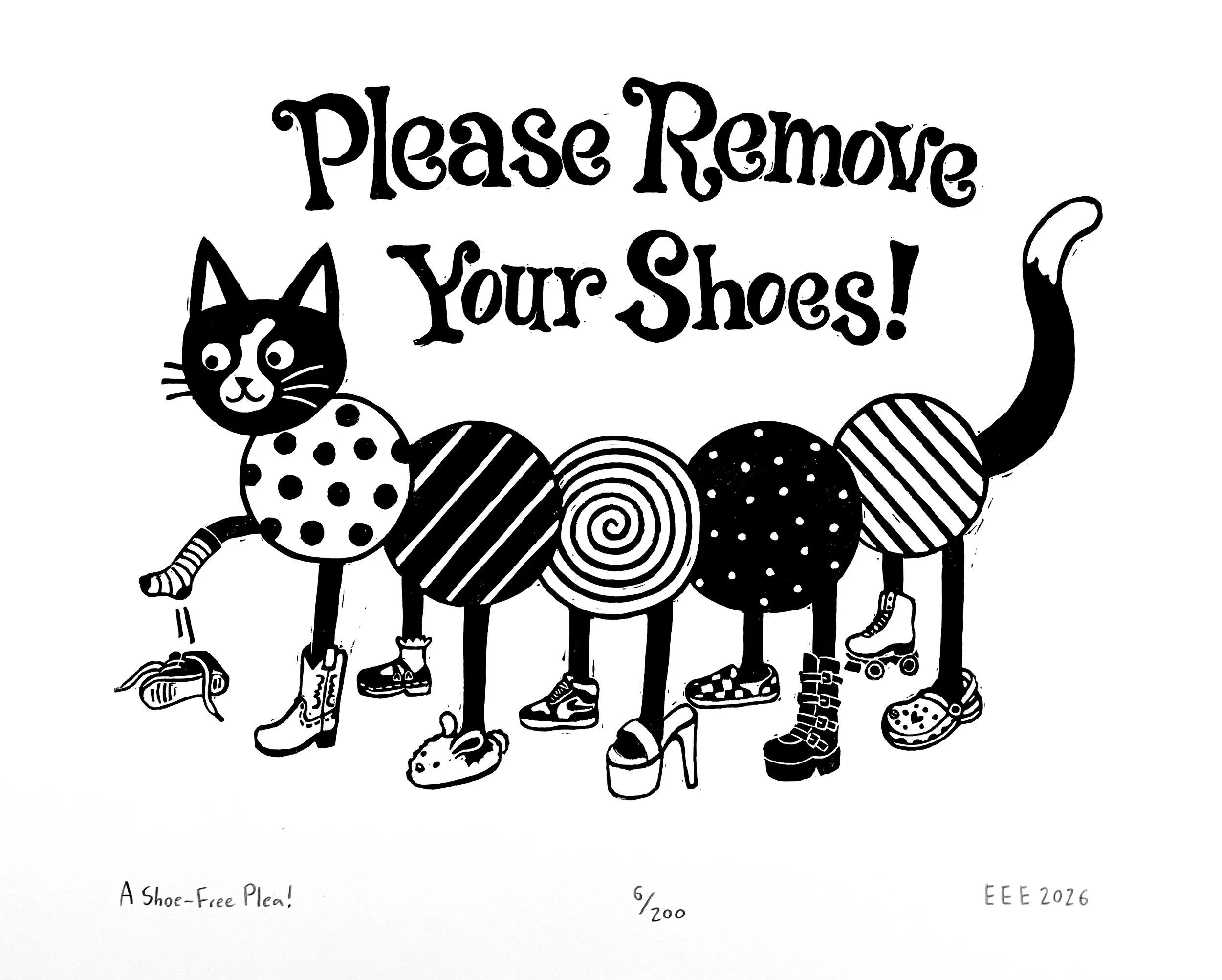 A Shoe-Free Plea! - 11x14" - $30 
Available in green or black 