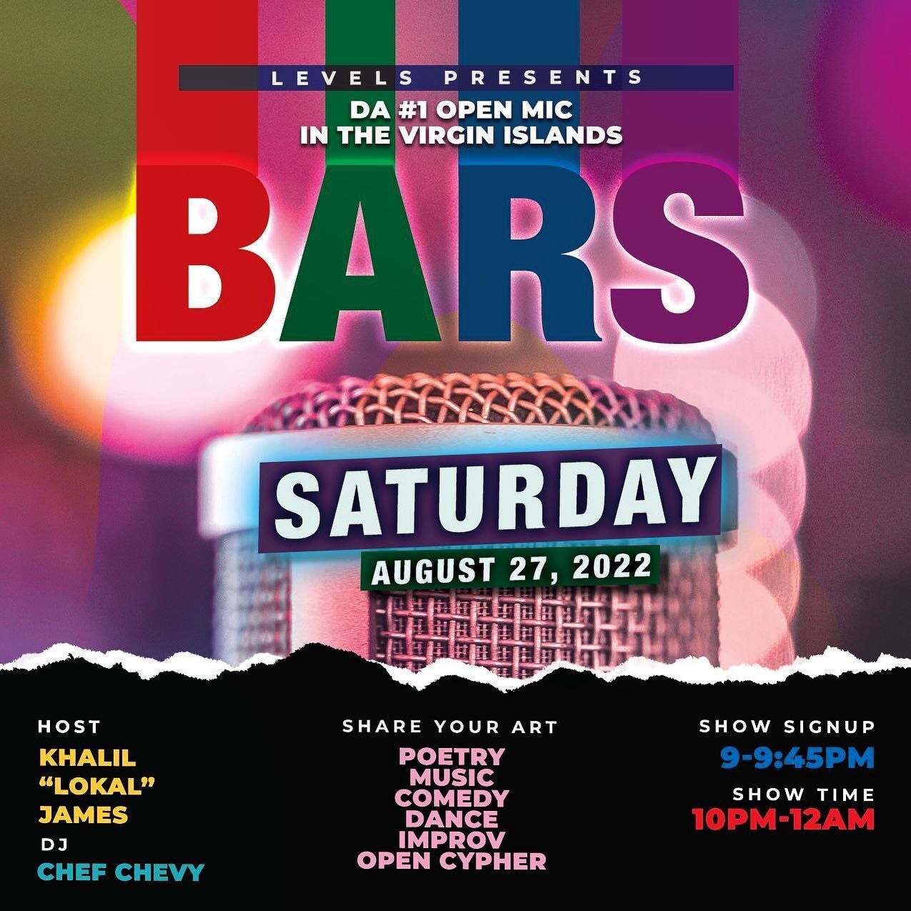 You got BARS? Saturday Aug 27 come share your poetry, music, comedy, dance, improv or whatever else you got! Sign up starts at 9pm, show starts at 10pm. This is a safe space to share and enjoy &mdash; we can&rsquo;t wait to see your art! 🎶🎤🎧