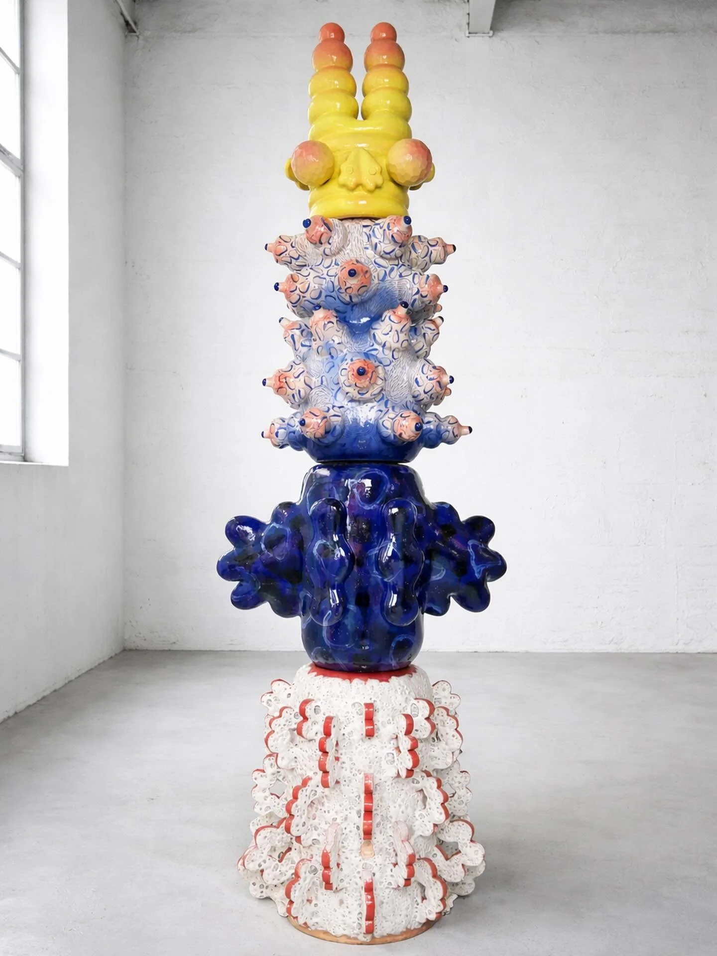 Bats, bunnies, boobies and a bubbly koala make up this fabulous one&hellip; over 2m high and destined for a garden in the South of France. I&rsquo;ll be making more outdoor sculptures in the next year, stay tuned! 😝🐙🤯 @lefebvreetfils #ceramicsculp