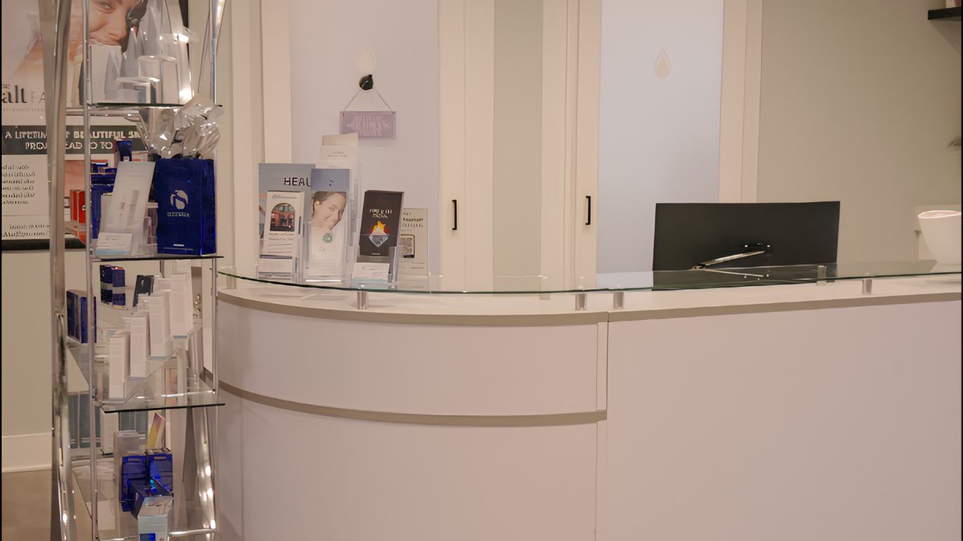 Image of a HYDRO Med Spa Sticker with a facial reality mask in front. 