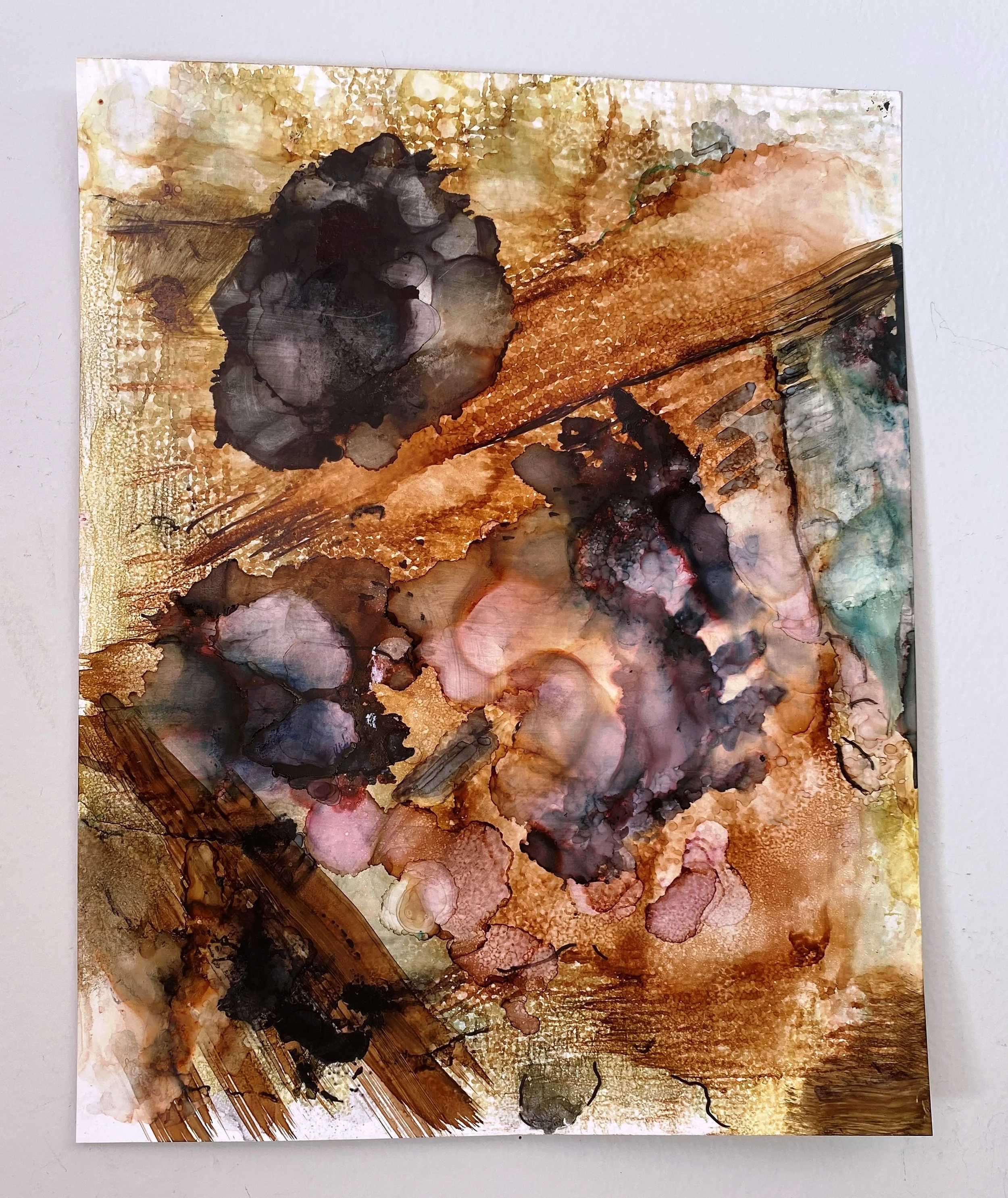 Nature's Fracture: Original Abstract Painting 14 x 11