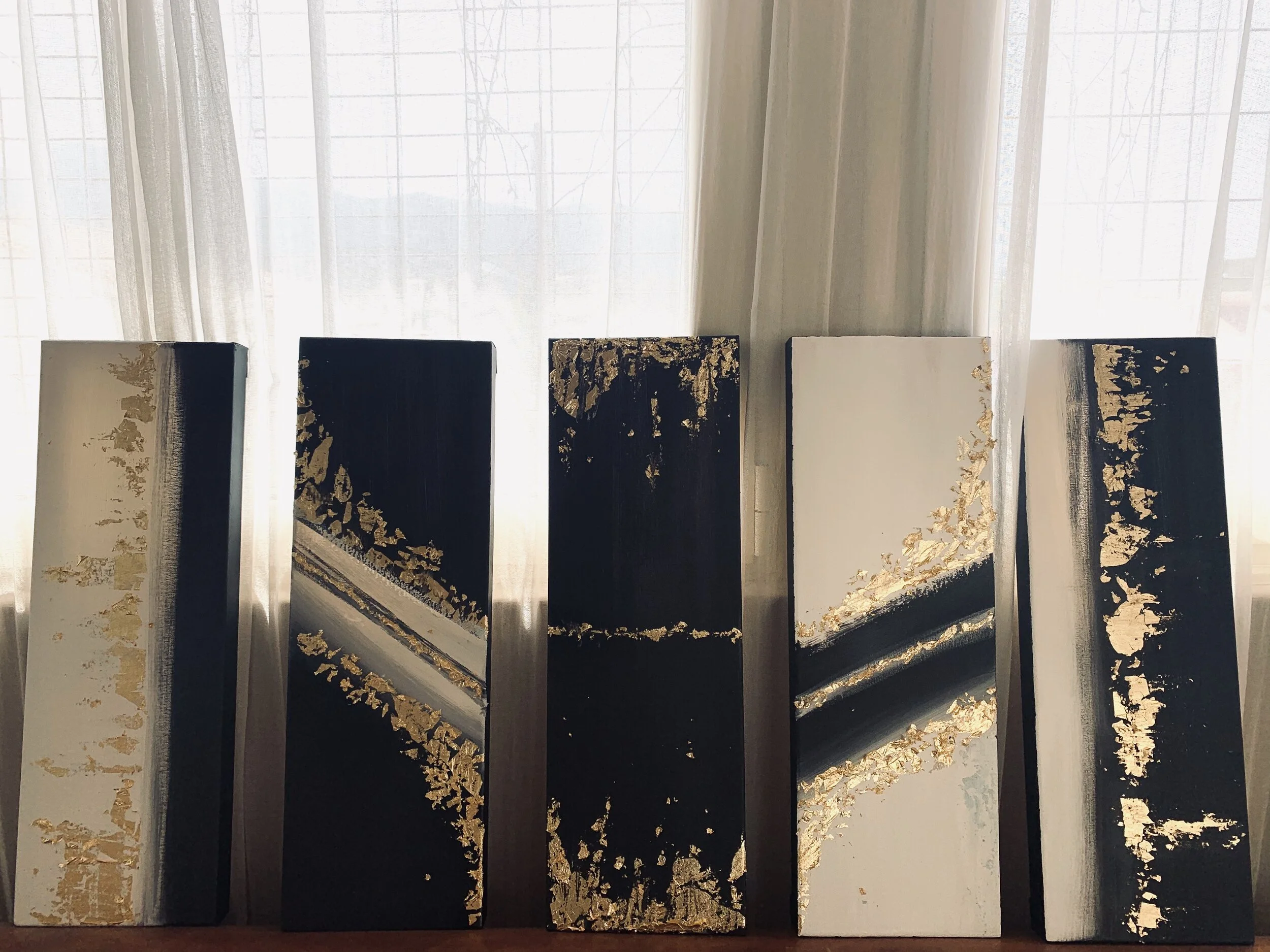 "Paris" - Acrylics & Gold Leafs on Canvas