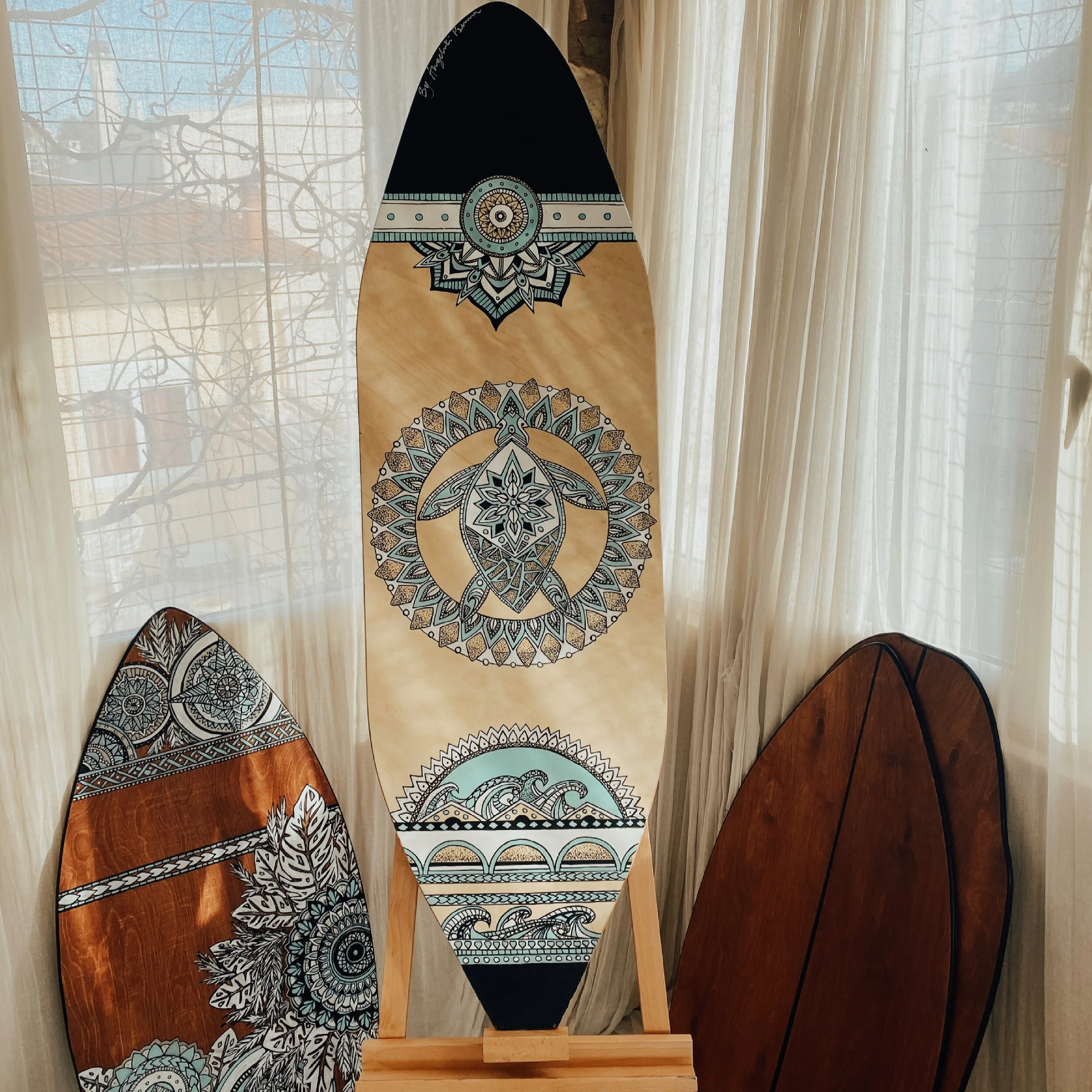 "Mandala" Boards - Acrylics & Markers on Wood