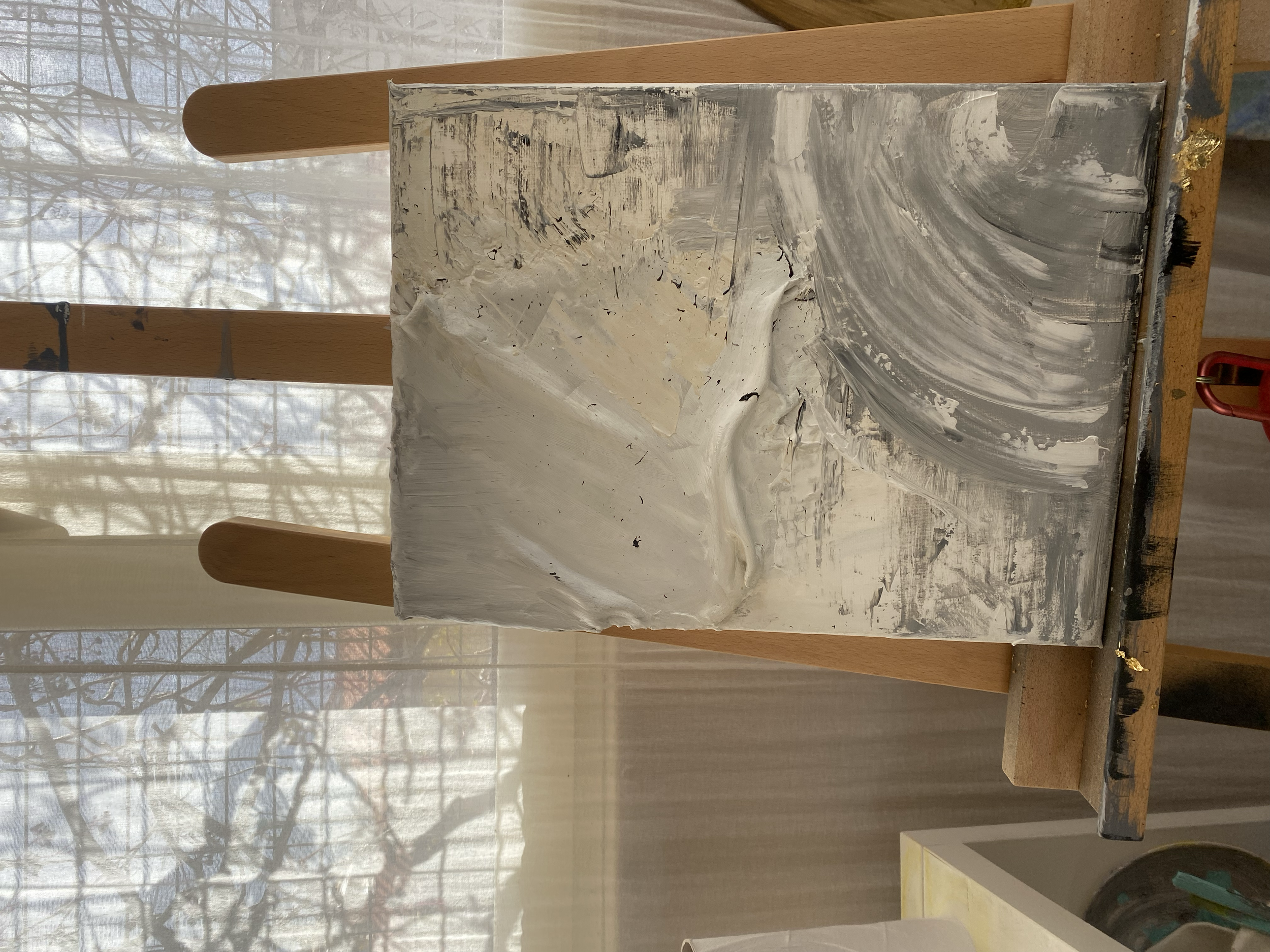 "Grey Chaos" - Acrylics, Clay & Putty on Canvas