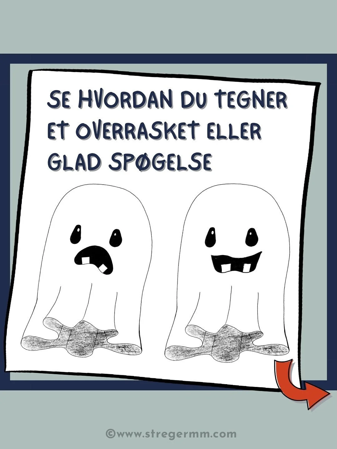 Det er helt ufarligt at tegne et spøgelse.
Halloween er jo lige om hjørnet, så her får du en lille (u)hyggelig tegneguide, der viser, hvor let det kan være at komme i gang.
Gem opslaget – eller snup en pause me