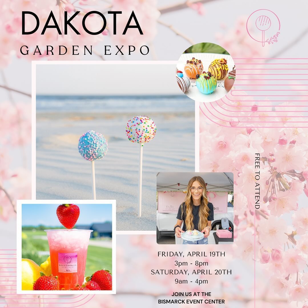 Join us for a weekend of sweetness and fun at the Dakota Garden Expo located at the Bismarck Event Center!☀️🍭🍬
Indulge in our delightful array of sweet treats: Cake Pops, Cake Balls, flavored Puppy Chow, and the return of our beloved Strawberry Rhu