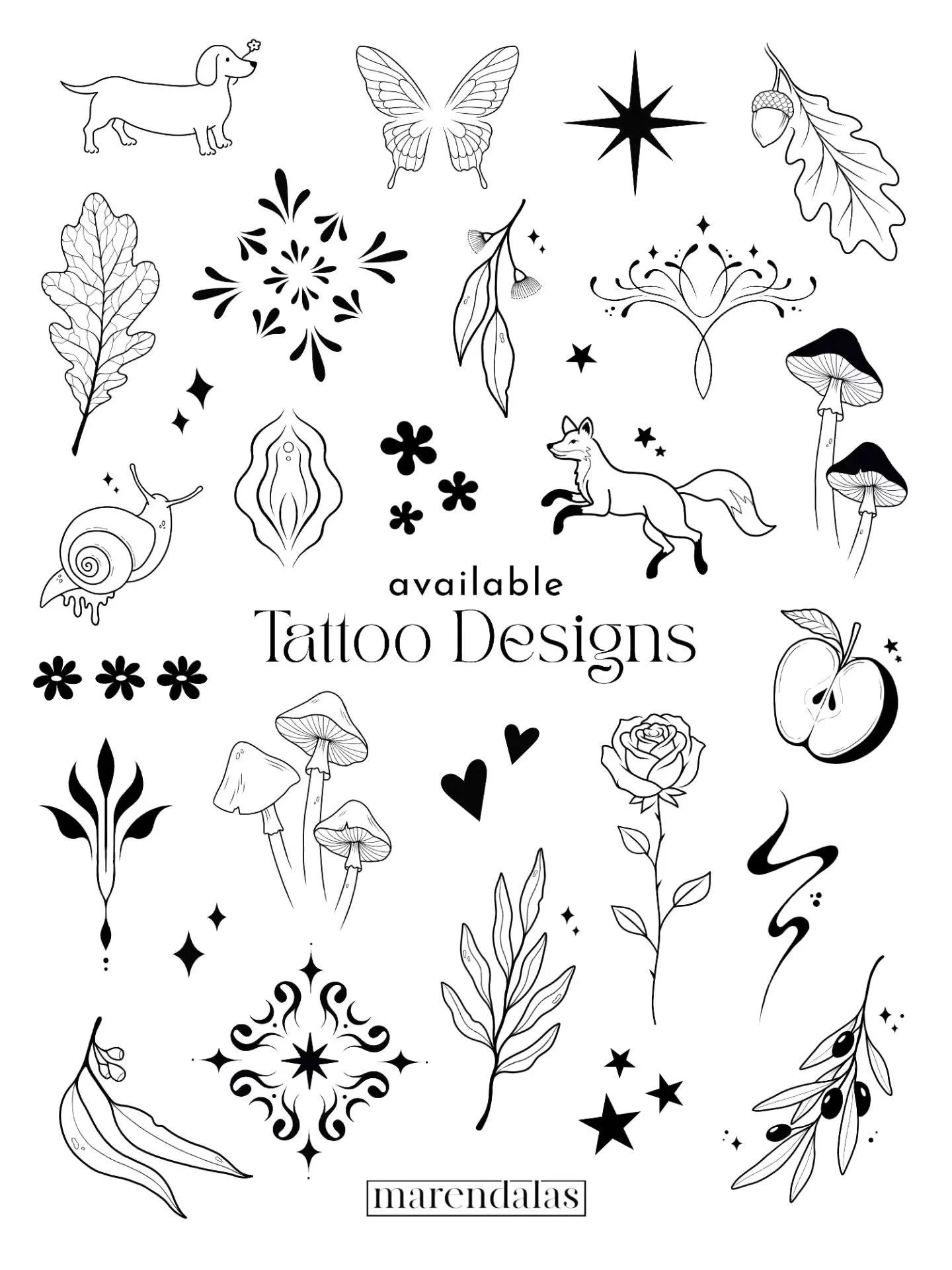 Time for a new tattoo? 🍃 All these designs are available and you can book a tattoo appointment with me on the following days in April

Wednesday 01.04.
Saturday 04.04.
Saturday 11.04.
Wednesday 15.04.
Friday 17.04.
Saturday 18.04.

I can't wait to h