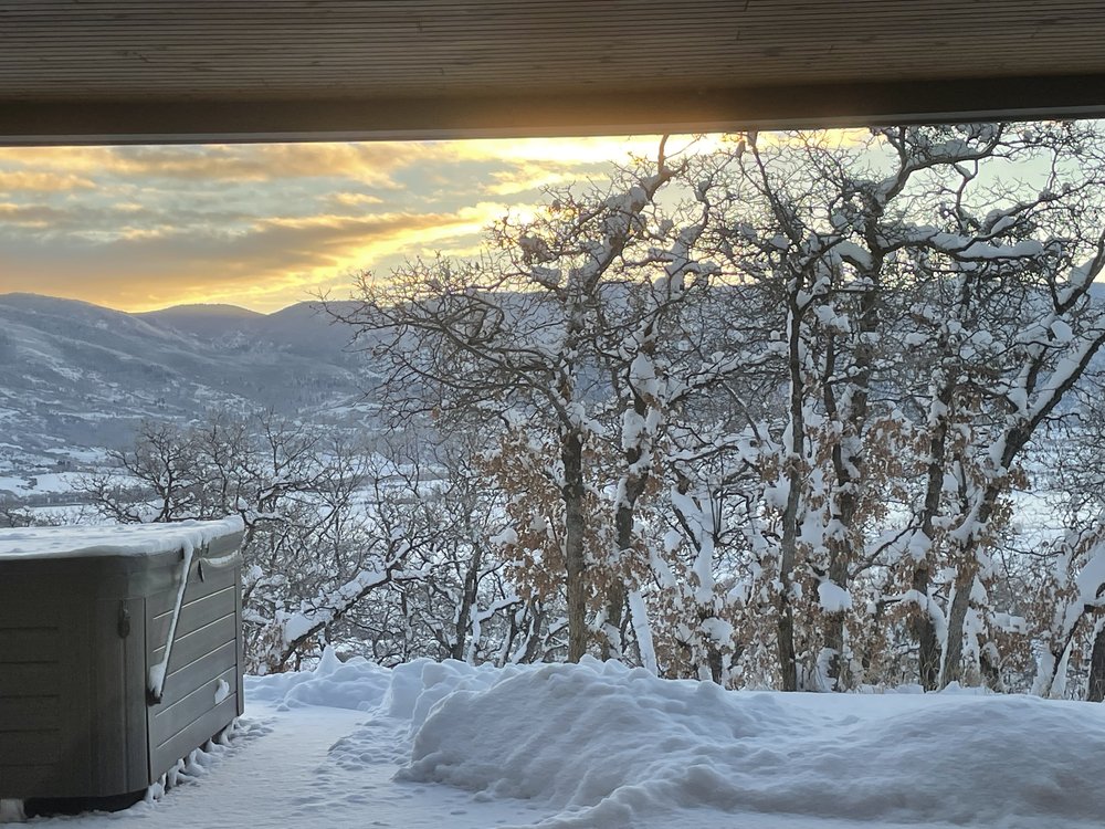 The sunrise view from their house.