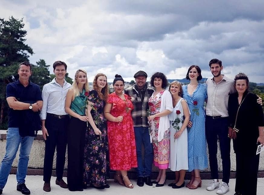 Day of the concert, behind a castle!