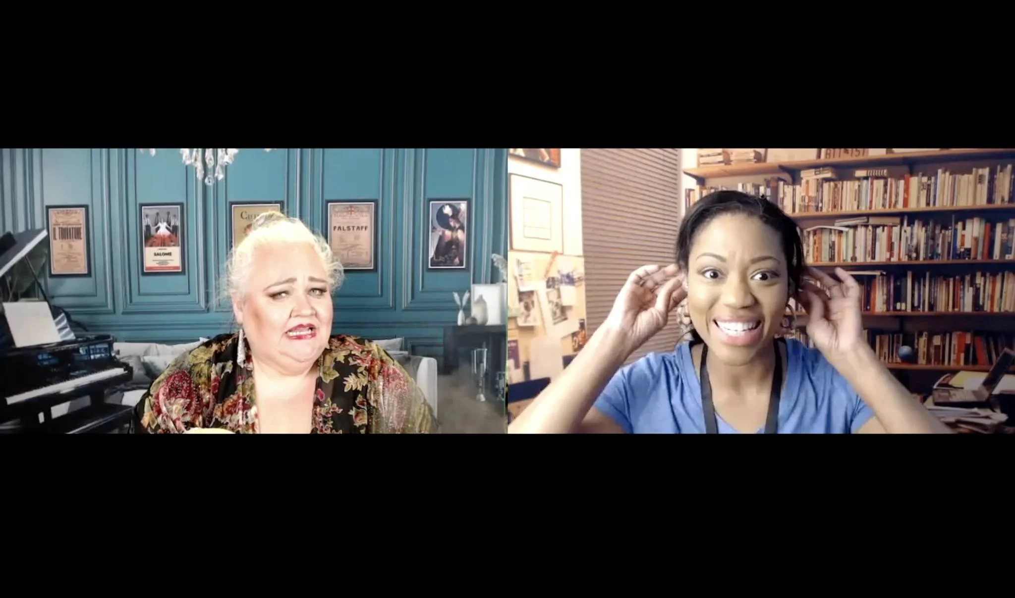 Stephanie Blythe and Laquita Mitchell in the On Site Opera world premiere of Lesson Plan, an opera by composer/librettist Rachel J. Peters, based on Georg Philip Telemann’s Der Schulmeister