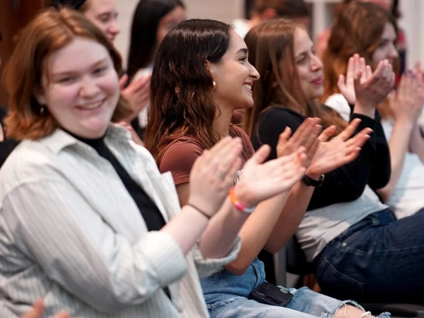 Audience applause at a presentation of a musical by Rachel J. Peters and Michael R. Jackson at Princeton University.