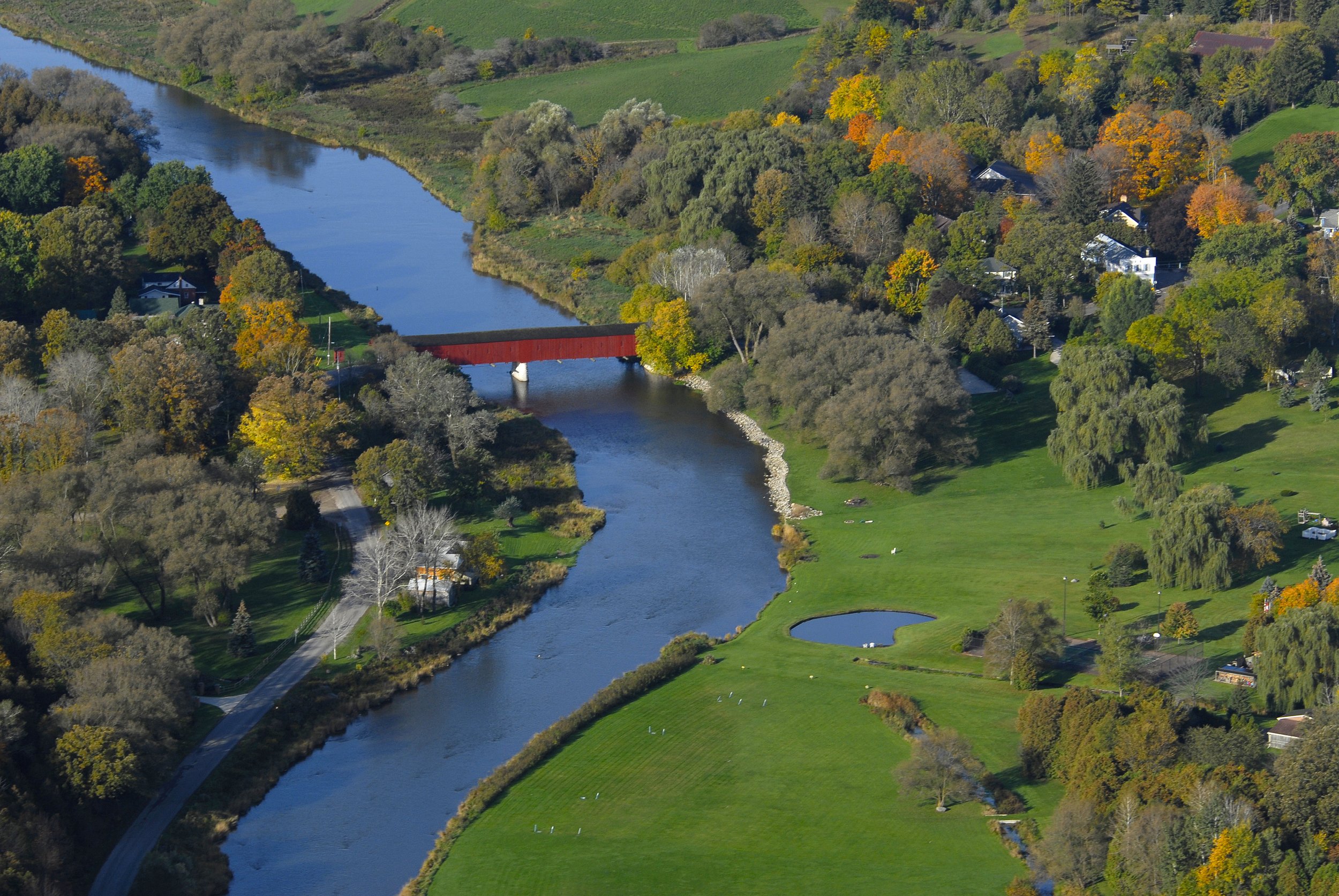 West Montrose Covered Bridge, known as the Kissing Bridge, in Woolwich Township, Ontario