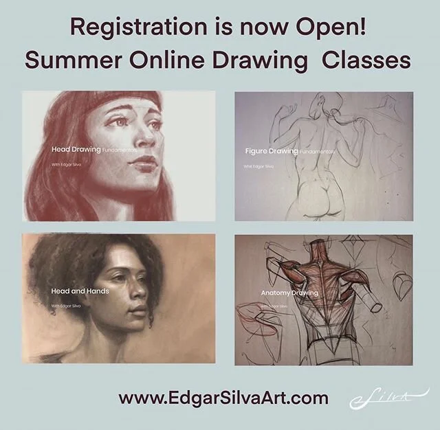 Registration is now open for Summer online drawing classes!  Classes start on June 1st!  For more information please visit.  www.EdgarSilvaArt.com  Link also on my bio. 
#art #figuredrawing #lifedrawing #anatomy #gesturedrawing #drawingtutorial #draw