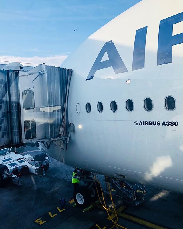 Got damn, planes are cool. Taken one month ago on my first A380 after a very quick trip to Europe for @thepointsguy. Would not recommend @airfrance economy on the double decker, by the way. ✈️✈️