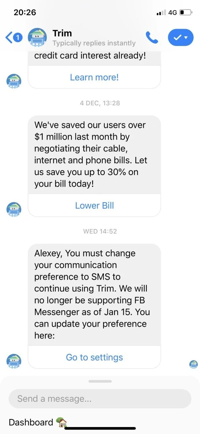 Have Facebook Messenger Chatbots failed for Finance?