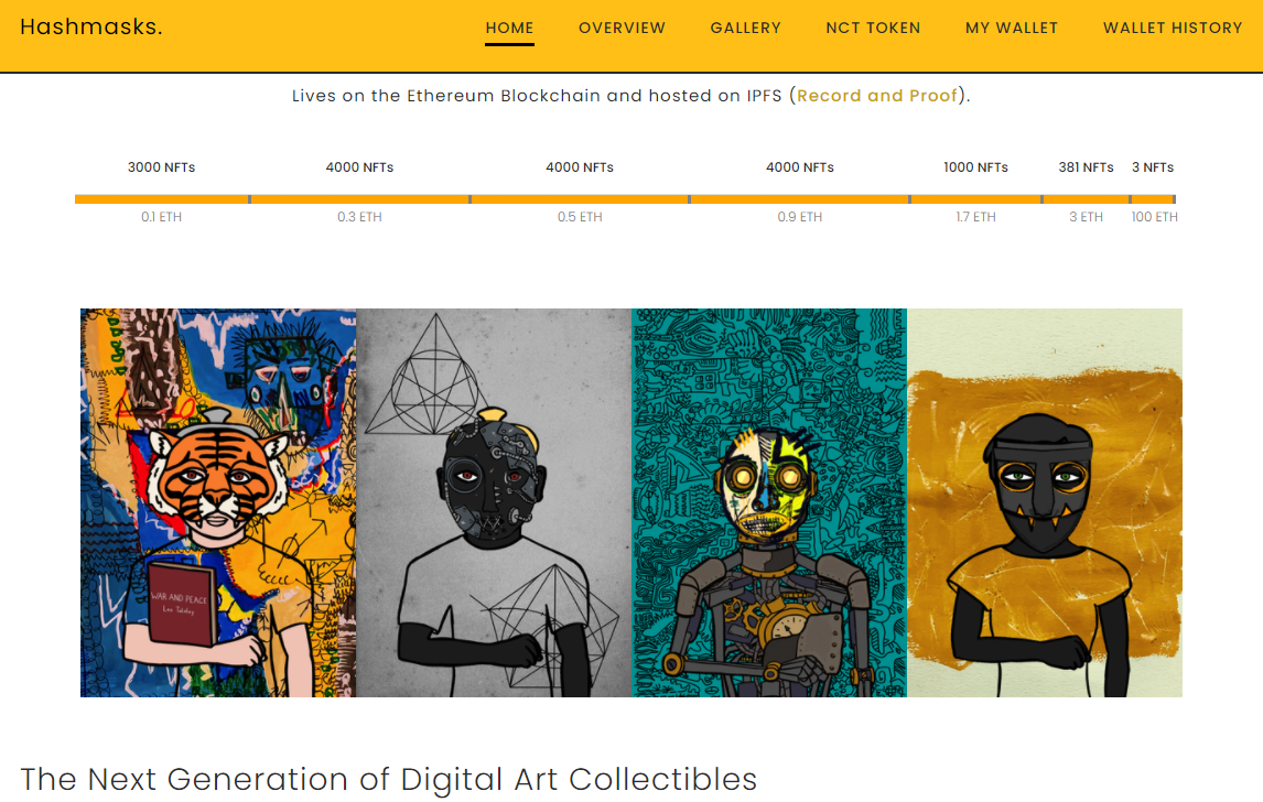 Non-fungible tokens and crypto art (like Hashmasks) will create multi-billion markets for digital objects with financial features