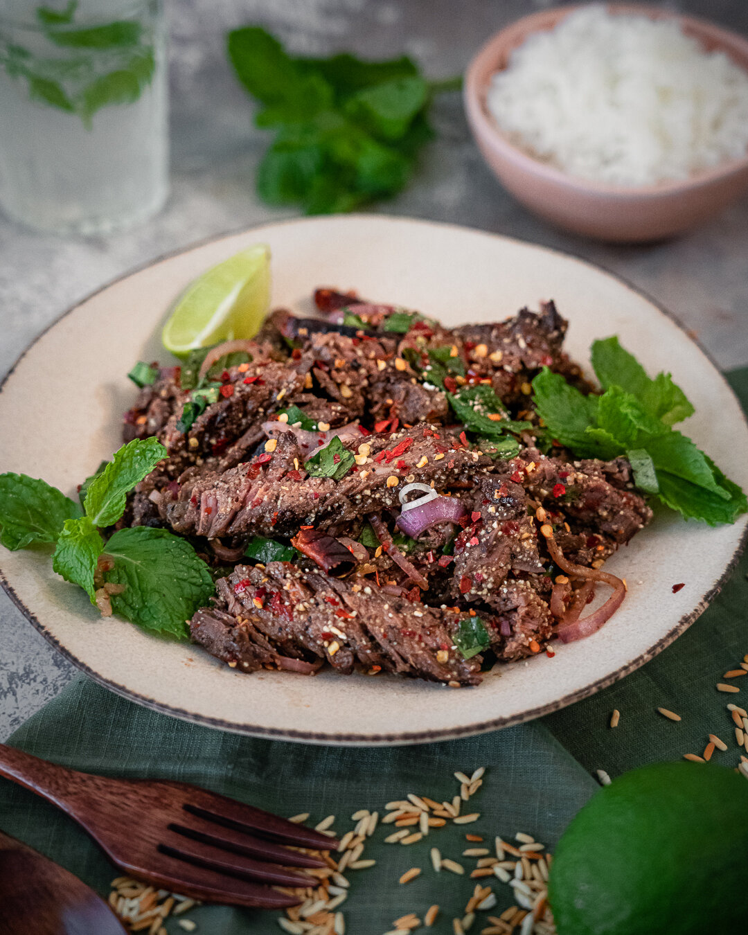 Thai-Style Marinated Flank Steak and Herb Salad Recipe