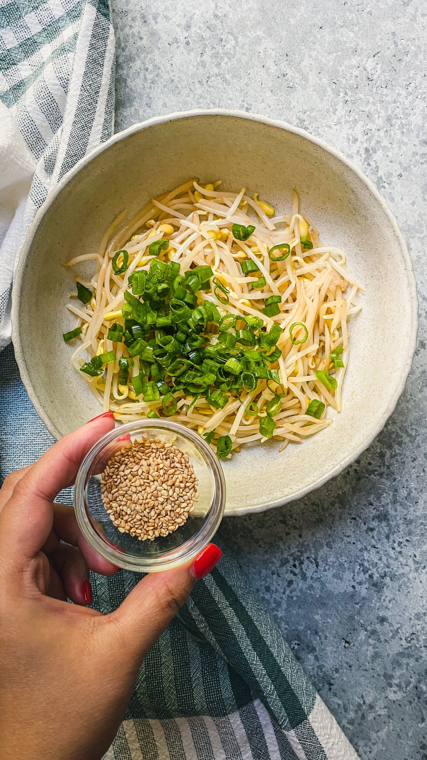  Add 1 tsp toasted sesame seeds.