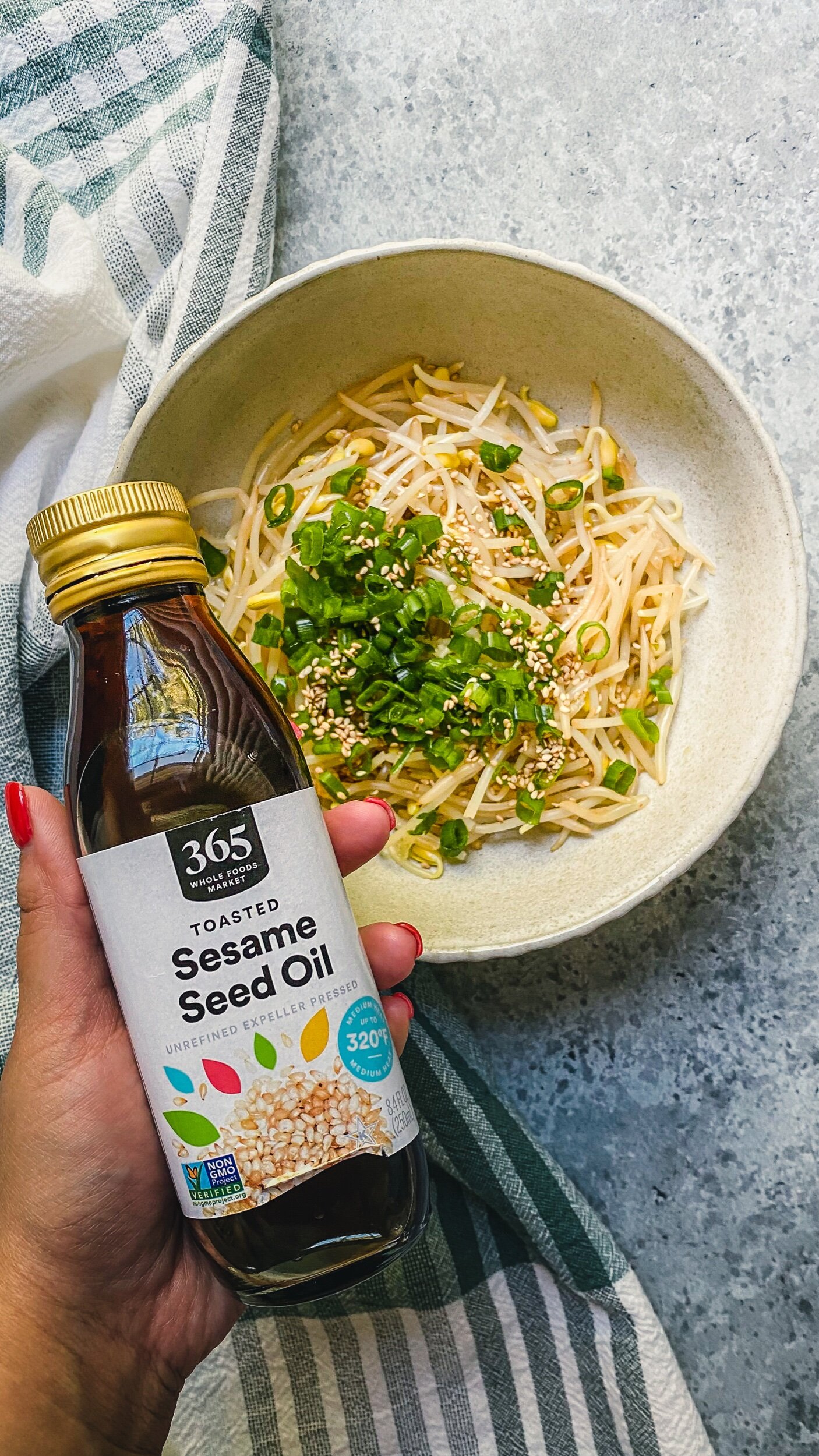 Add 1 tbsp of toasted sesame oil.