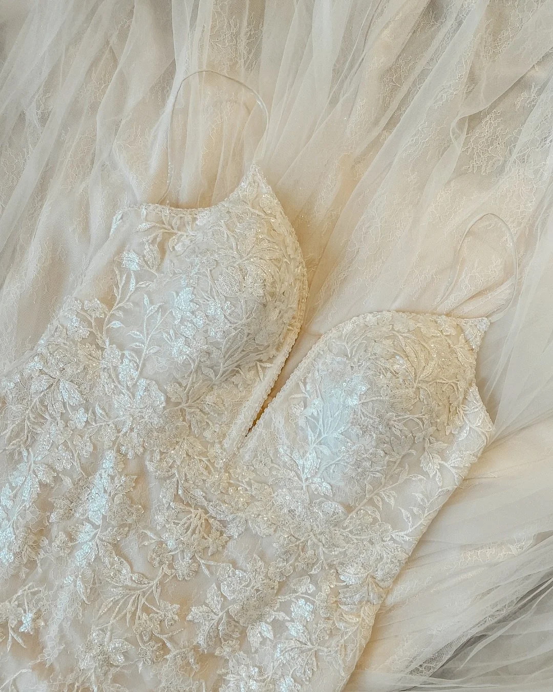 It&rsquo;s that time again! Happy Texture Tuesday! This week&rsquo;s gown is an elaborate beauty with lace underlays, glitter tulle sections, stitched in sequins and more! She is a gem that needs a bride to fully shine! Come see her and plenty other 