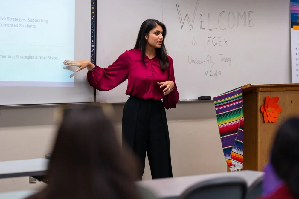 A First Gen Empower facilitator leading an Undocu-Ally Training