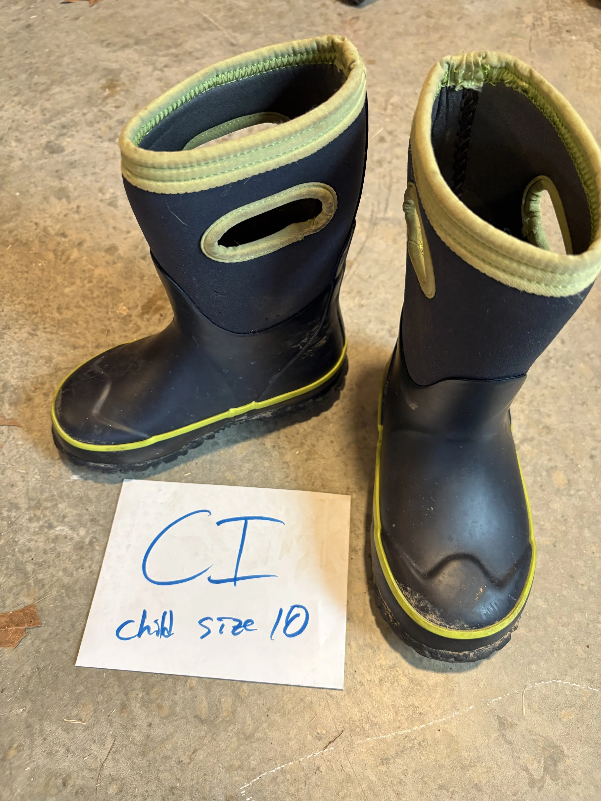 Lot CI child size 10 rainboots