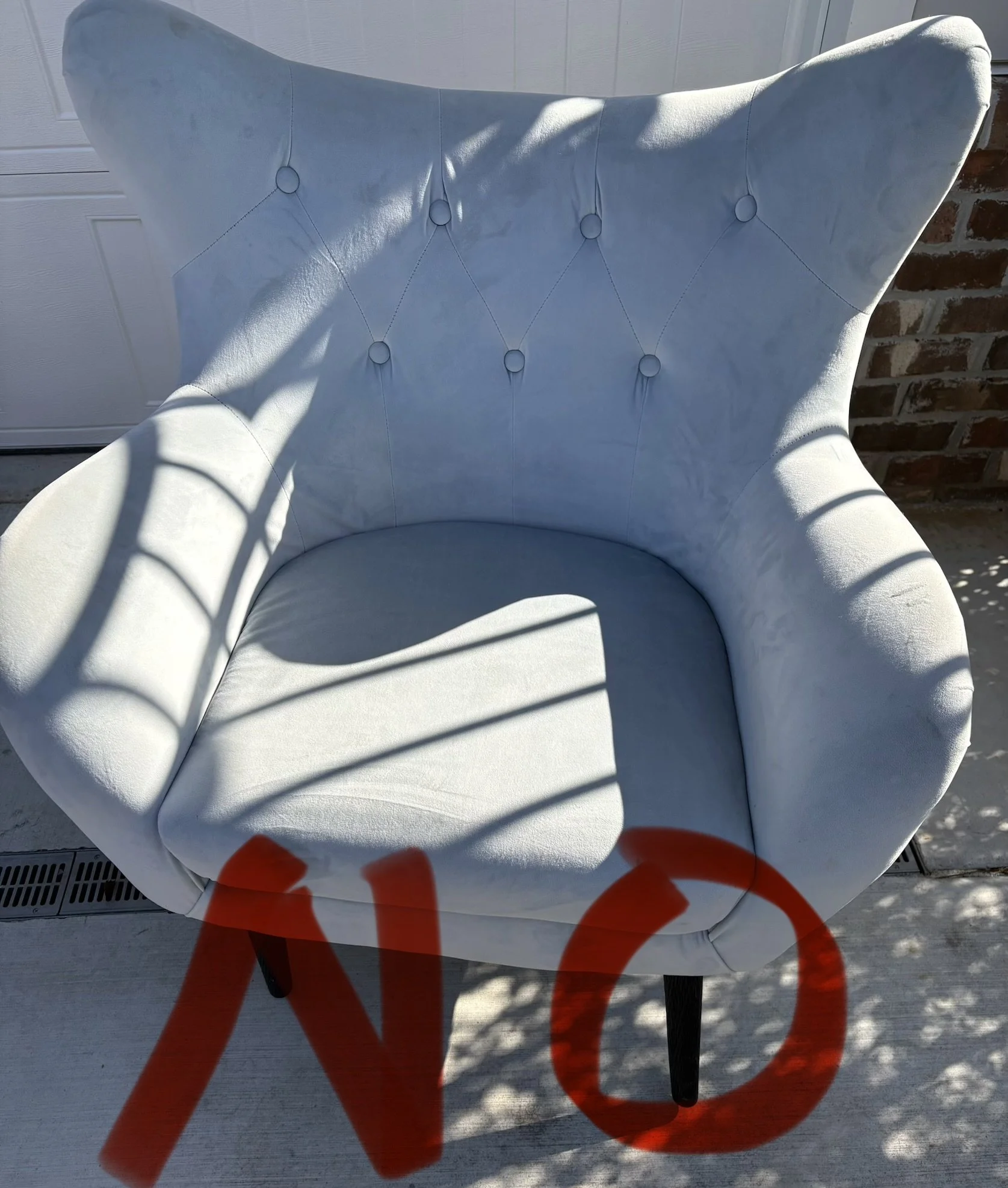 Lot NO - wingback chair light blue