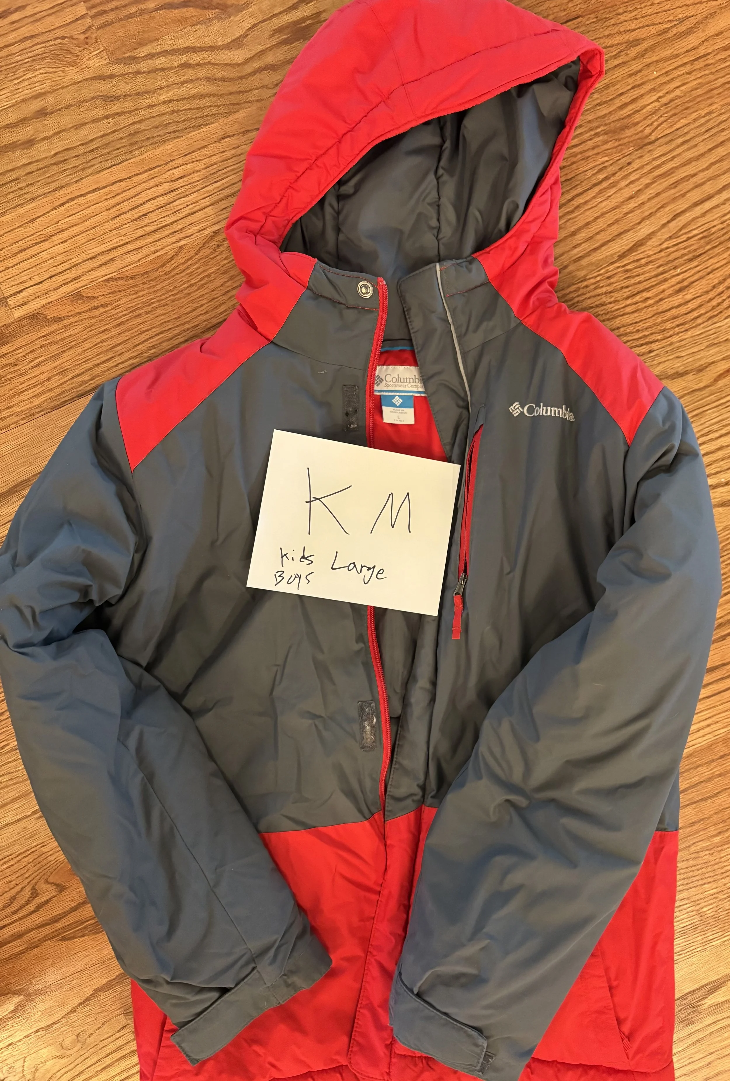 Lot KM boys size large red coat