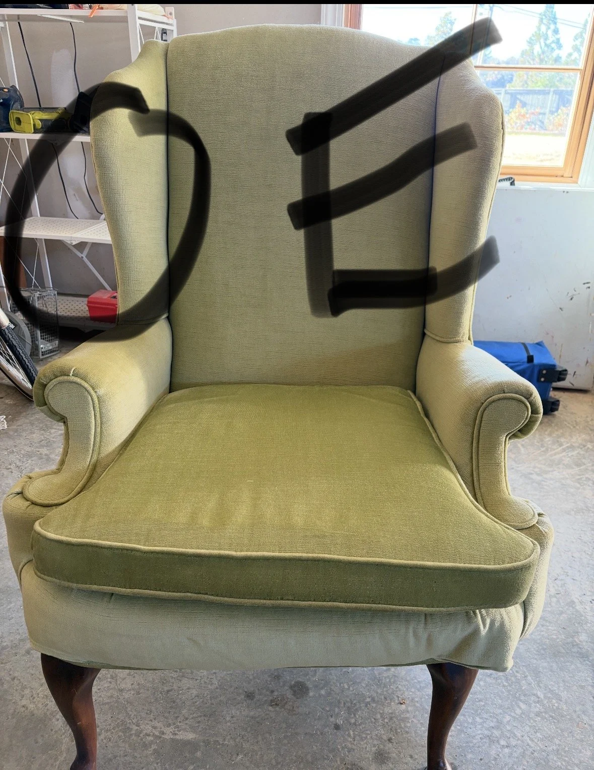 Lot OE Green Wingback chair