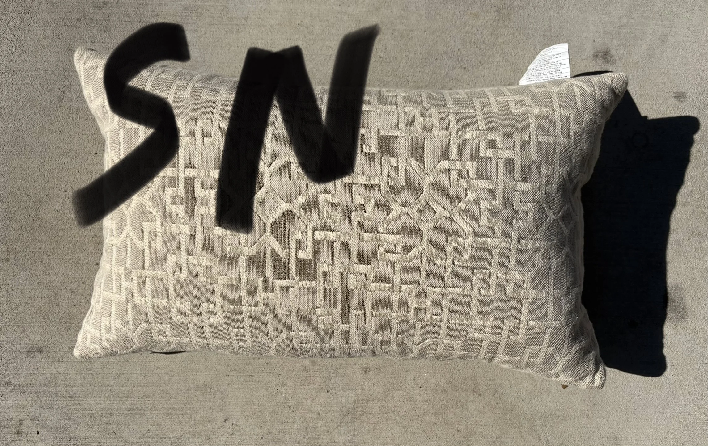 Lot SN throw pillow tan
