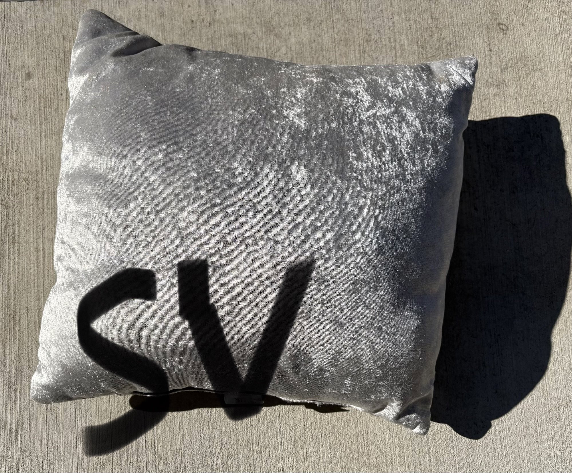 Lot SV silver throw pillow