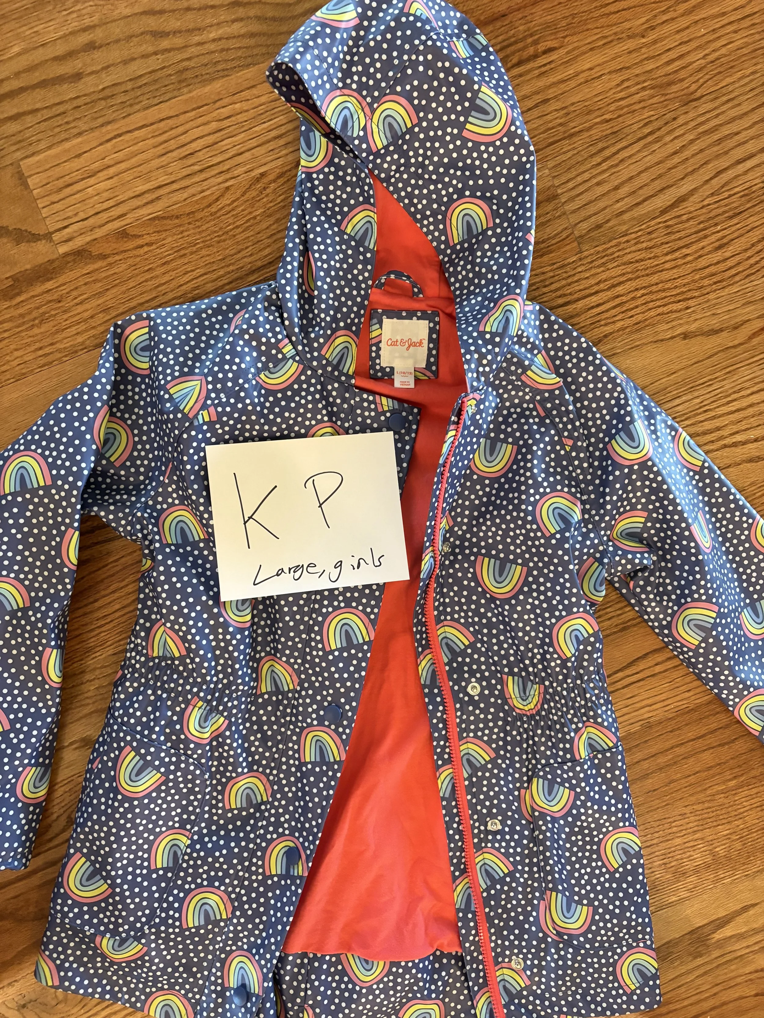 Lot KP girls size large raincoat rainbows