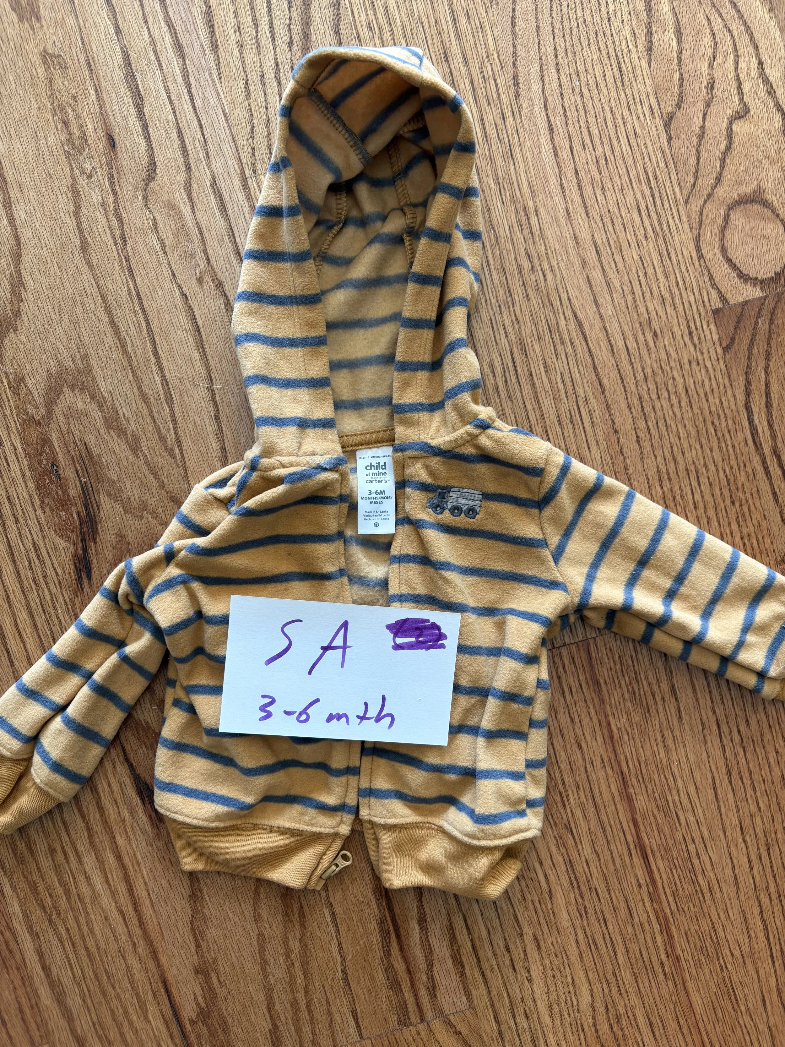 Lot SA 3-6 mth hoodie striped