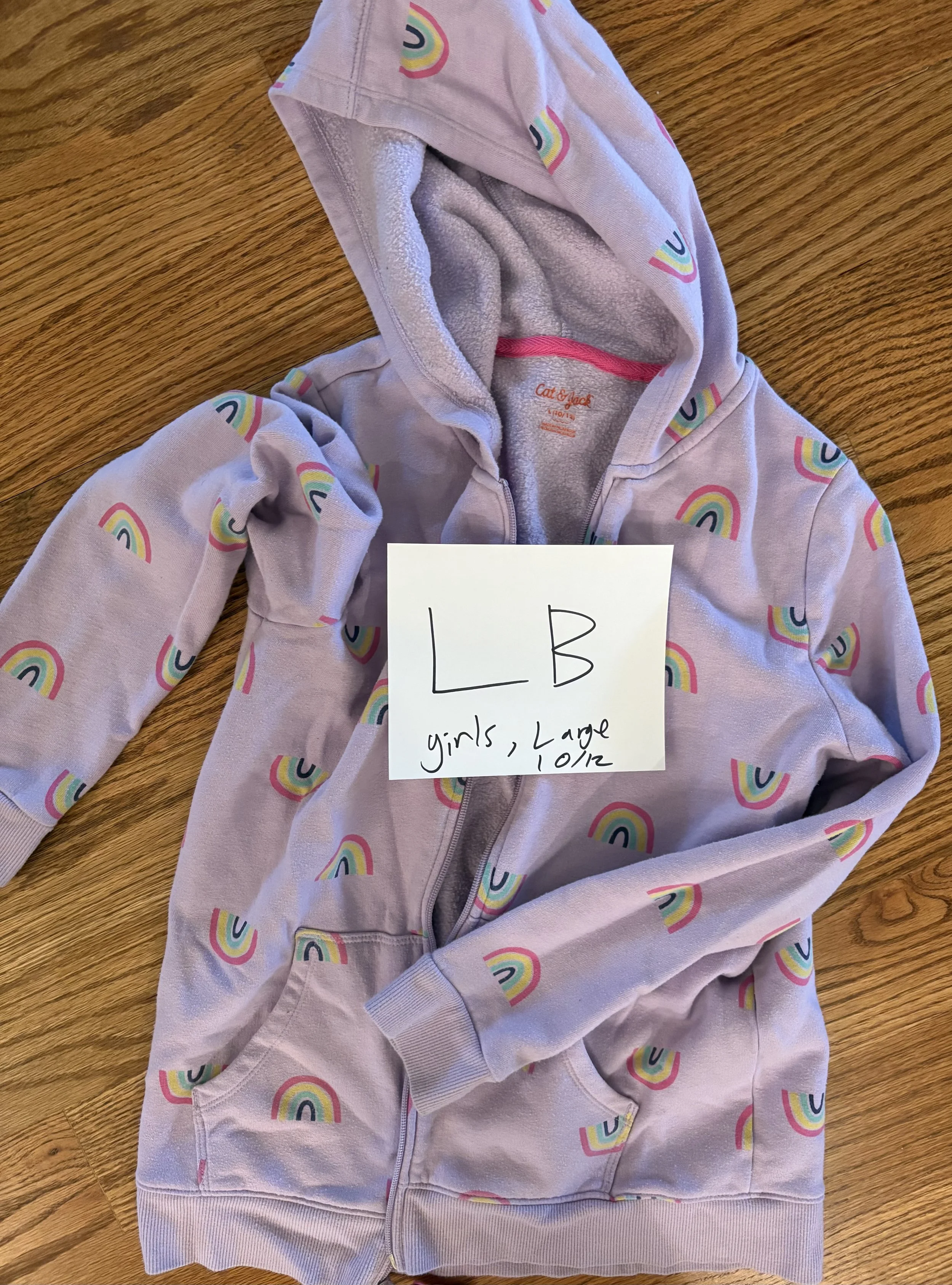 Lot LB girls size large 10/12 rainbow hoodie