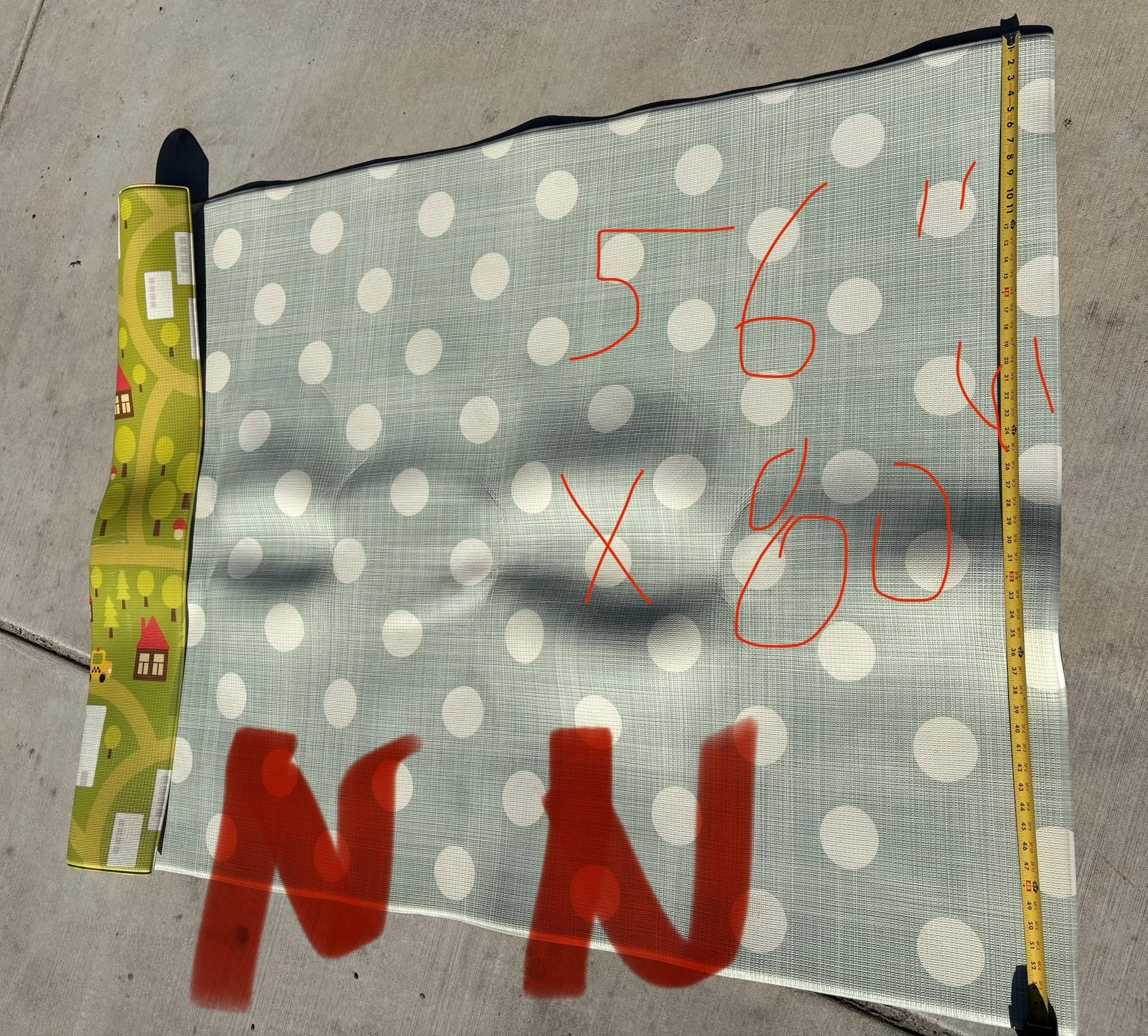 Lot NN - rubber 2 sided playmat 56”x80”