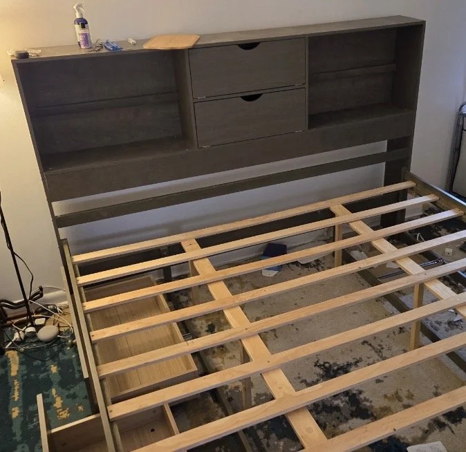 King size bed frame with drawers