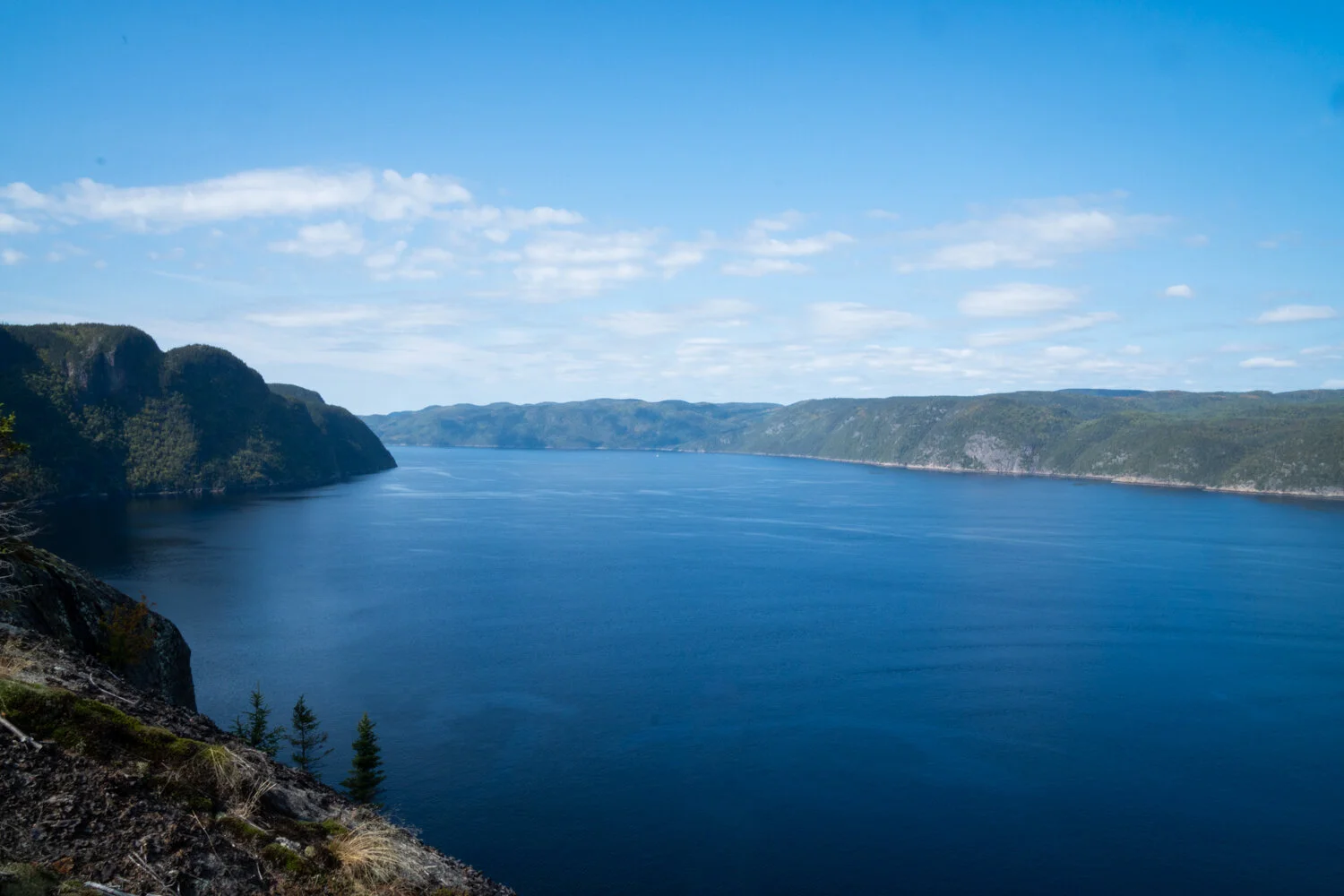 View over the Saguenay Fjord from the top of de la Statue trail