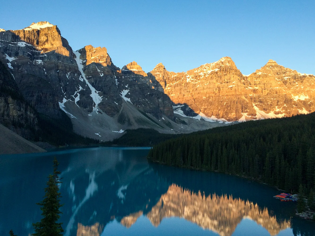 Moraine Lake at sunrise