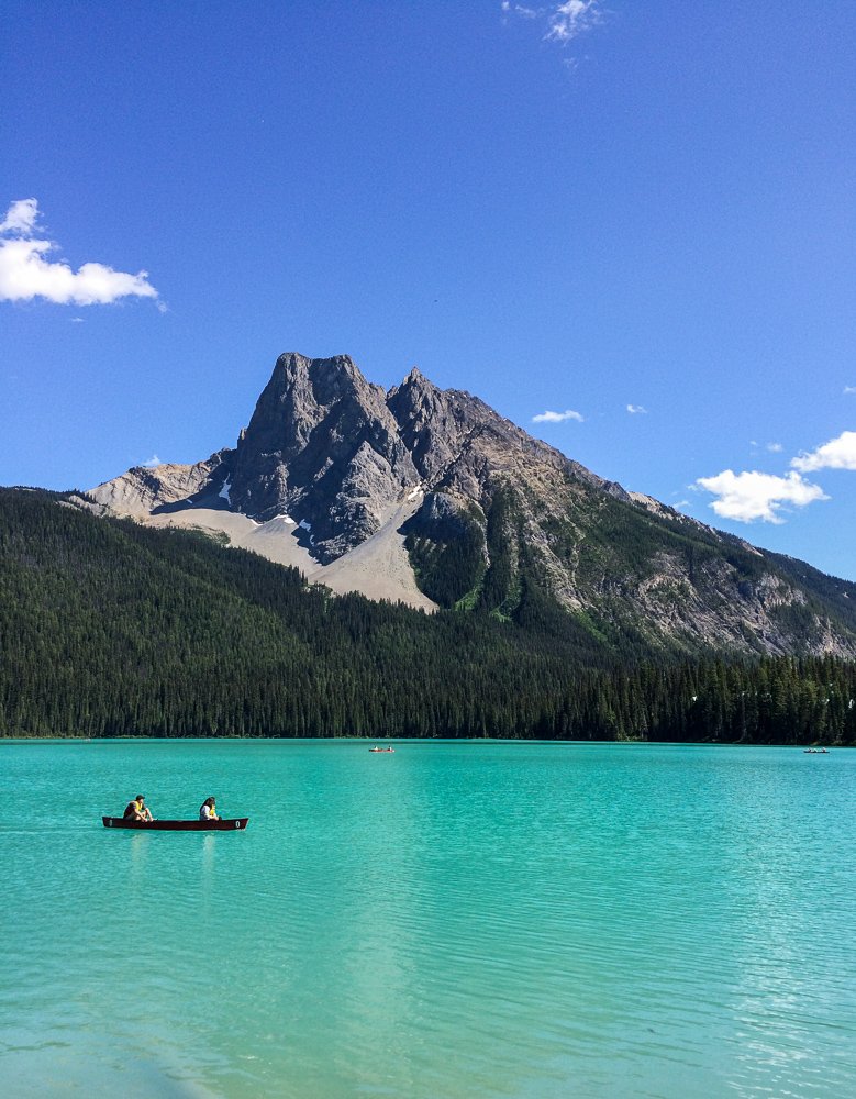 Canoeing on Emerald Lake