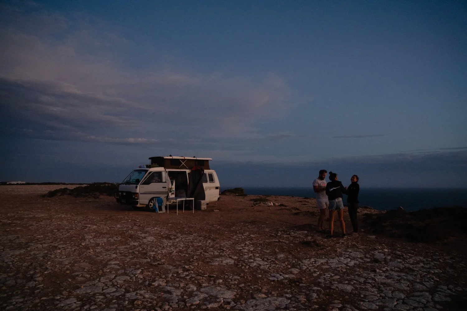 Campervan in Nullarbor campground in Southern Australia