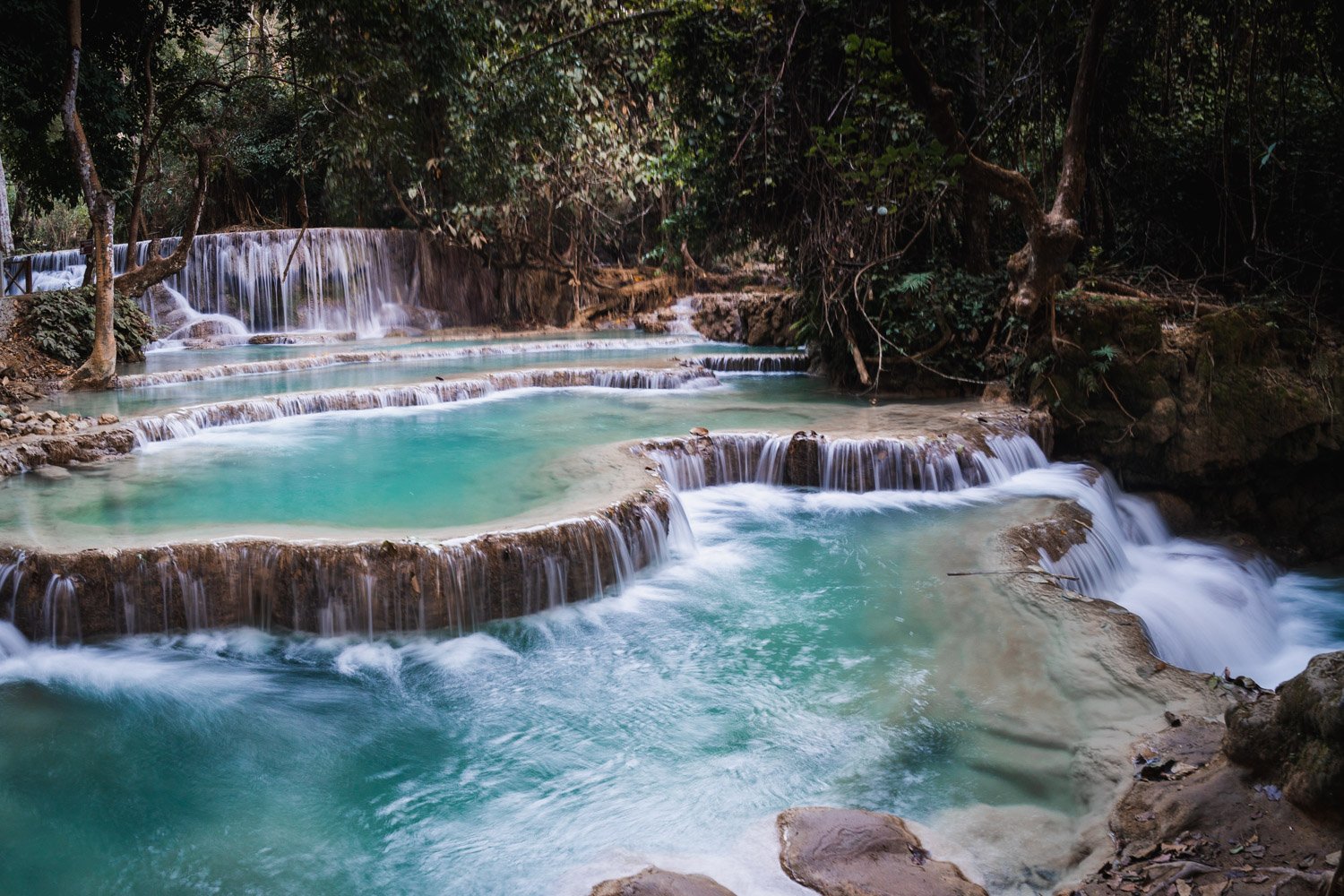 Kuang Si Falls aka Tat Kuang Si in Luang Prabang, Laos